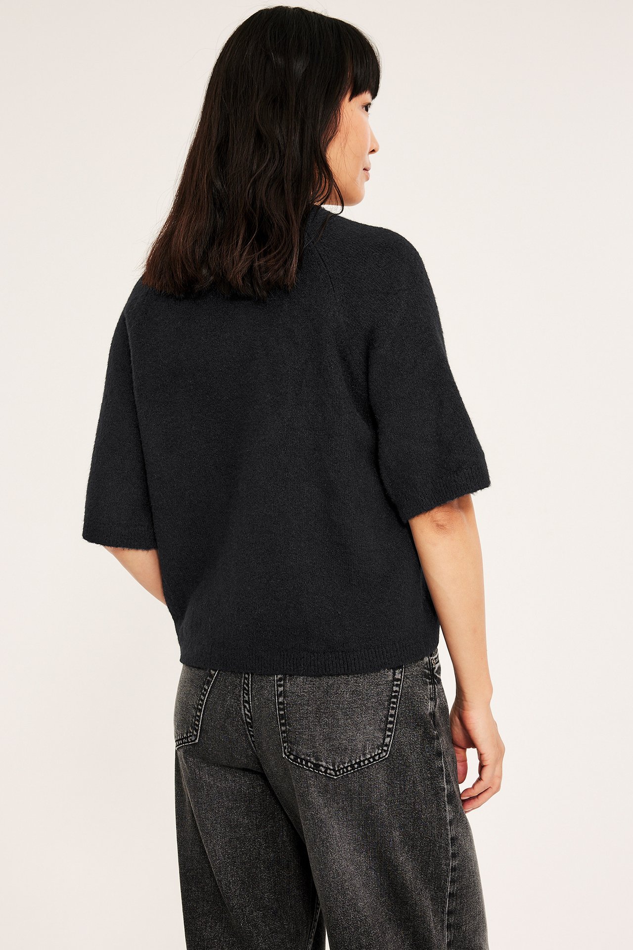 Strikkegenser med strass - Svart - 9