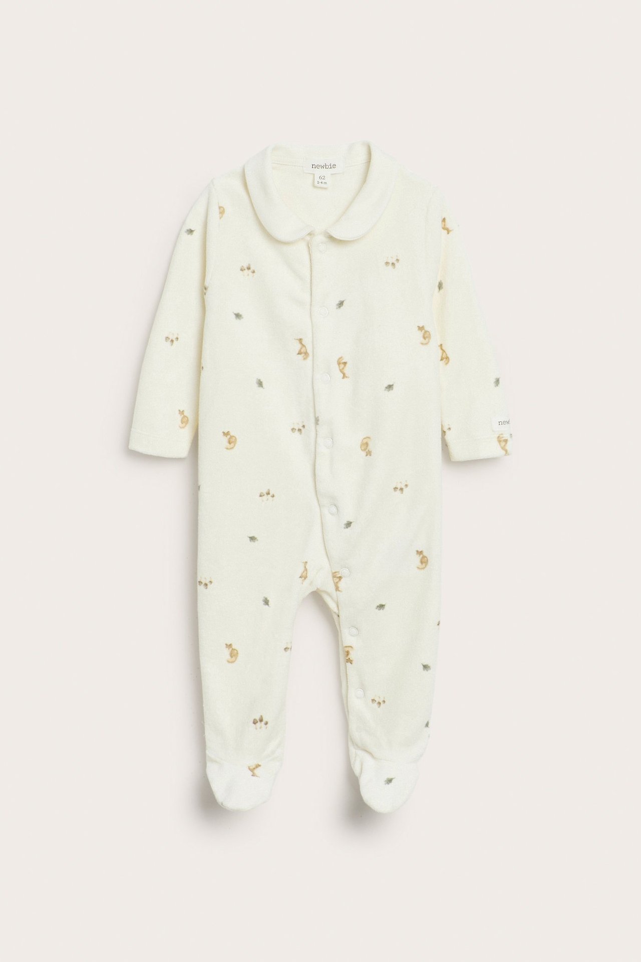 Revemønstret pyjamas med føtter