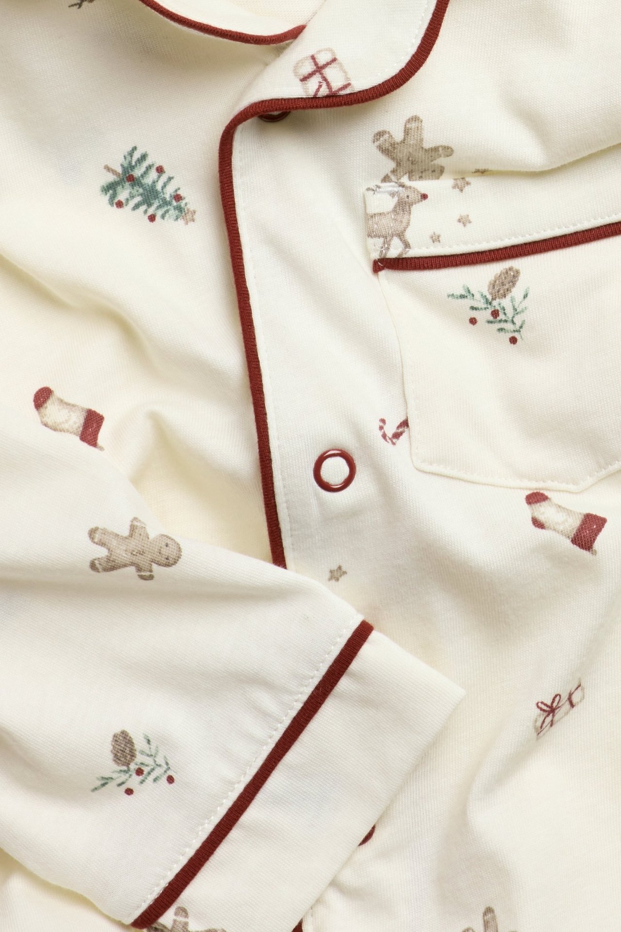 Julepyjamas med krage - Offwhite - 4