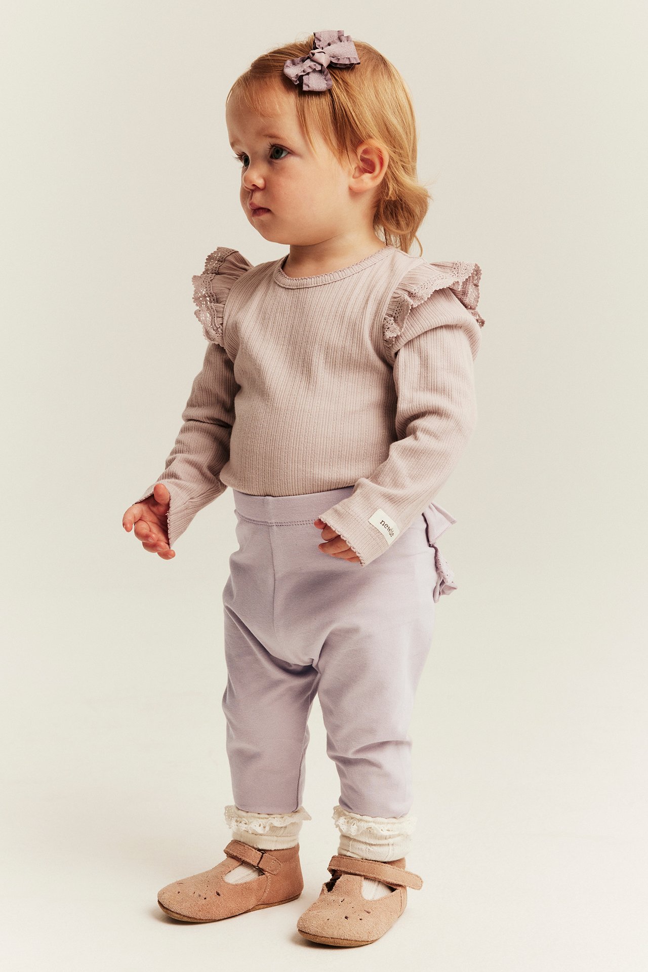 Leggings med volang - Ljuslila - 5