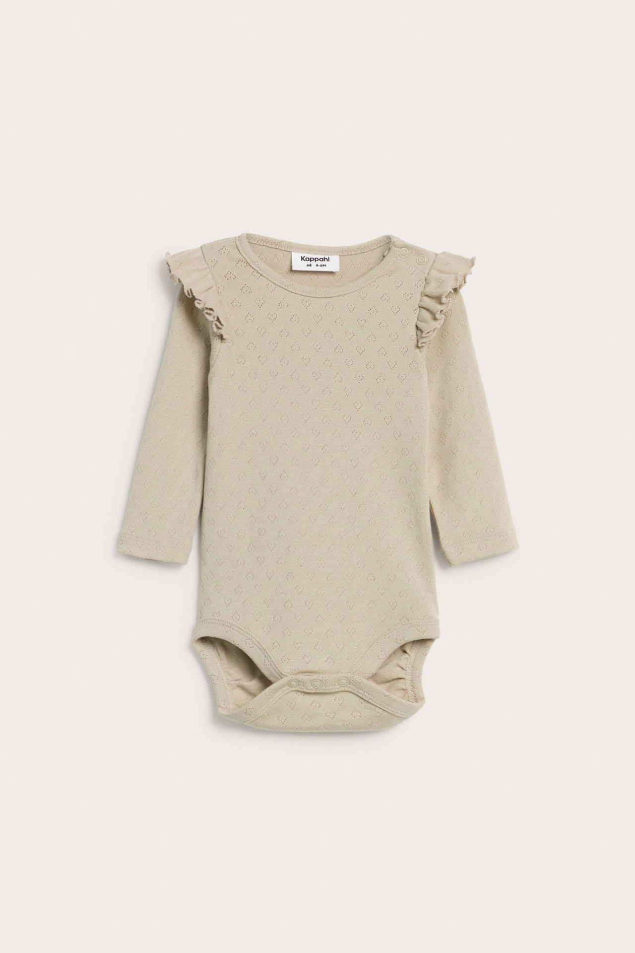 Pitkähihainen body, jossa on röyhelö