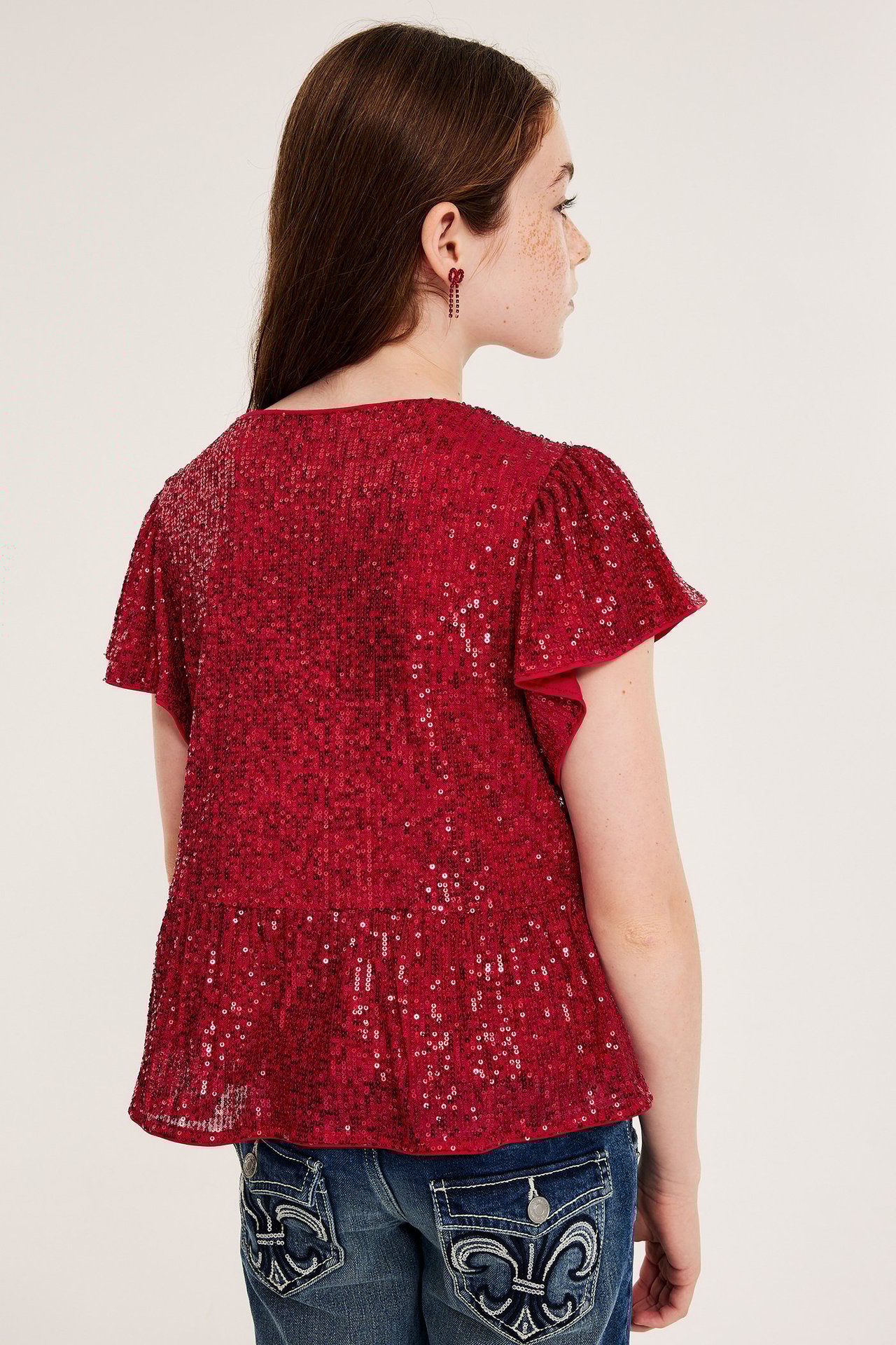 Paljettipaita - Punainen - 8