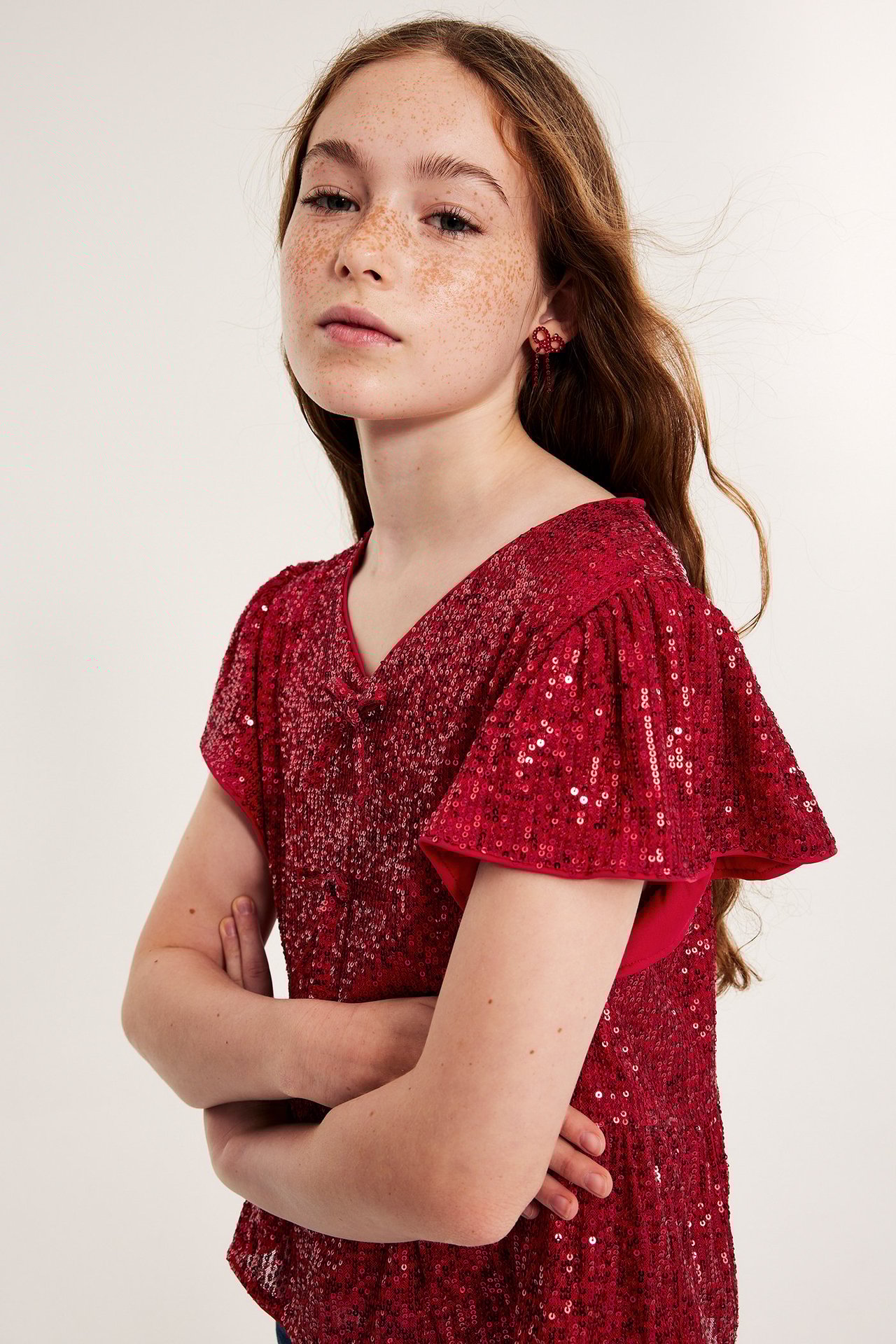 Paljettipaita - Punainen - 4