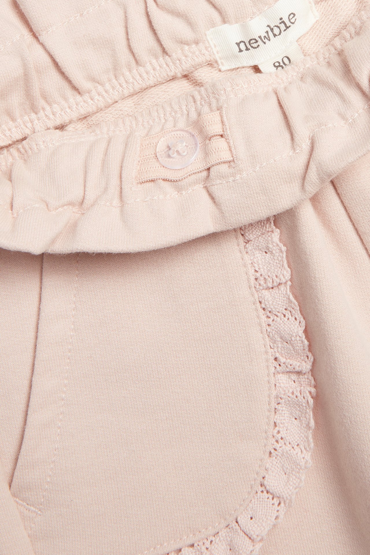 Joggebukser med blondedetaljer - Lyserosa - 2