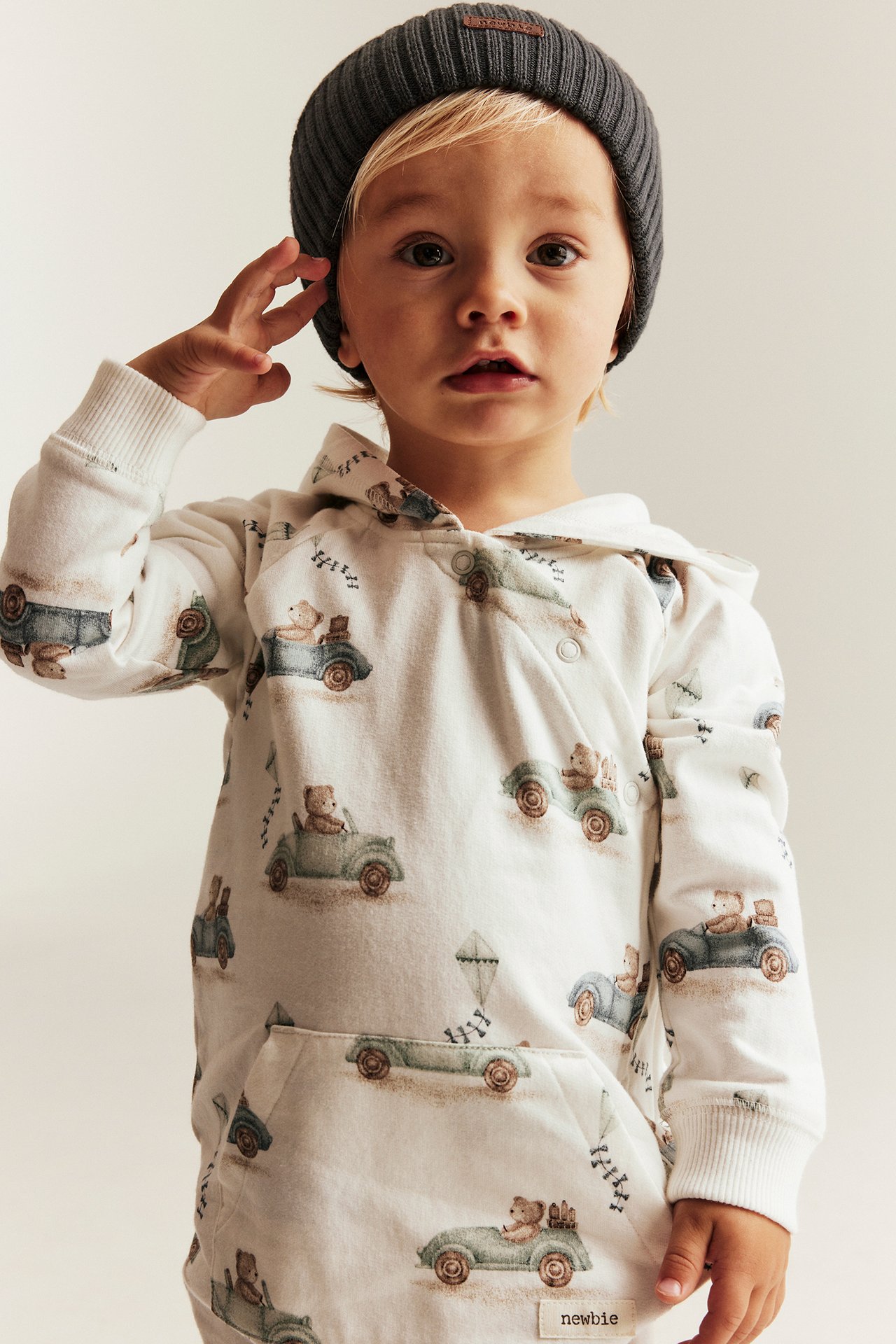 Jumpsuit med bilmotiv - Offwhite - 3