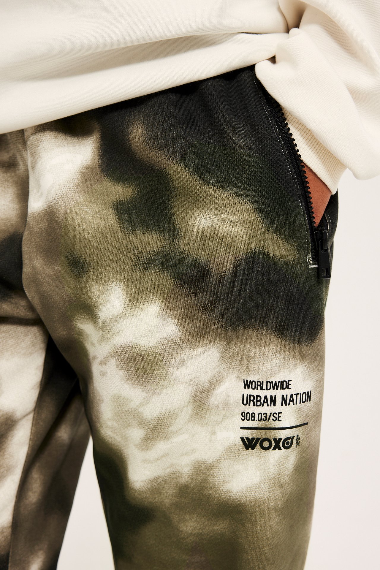 Spodnie dresowe we wzory - Zielony - 5