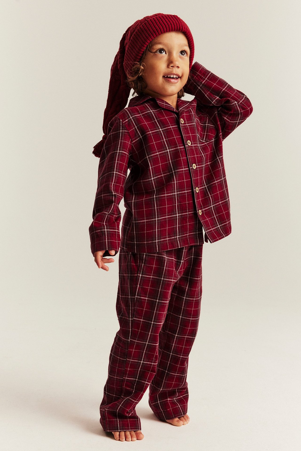Rutig flanellpyjamas