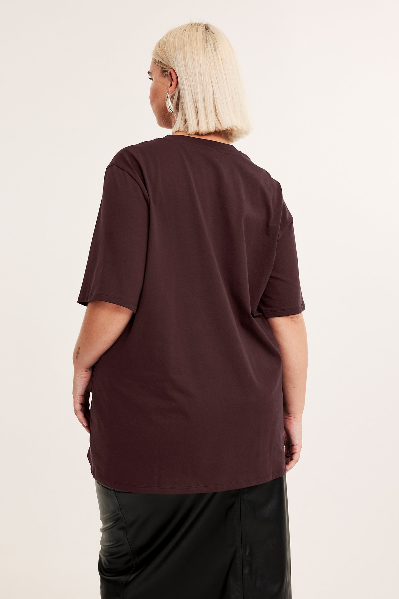 Oversized t-shirt - Vinröd - 5
