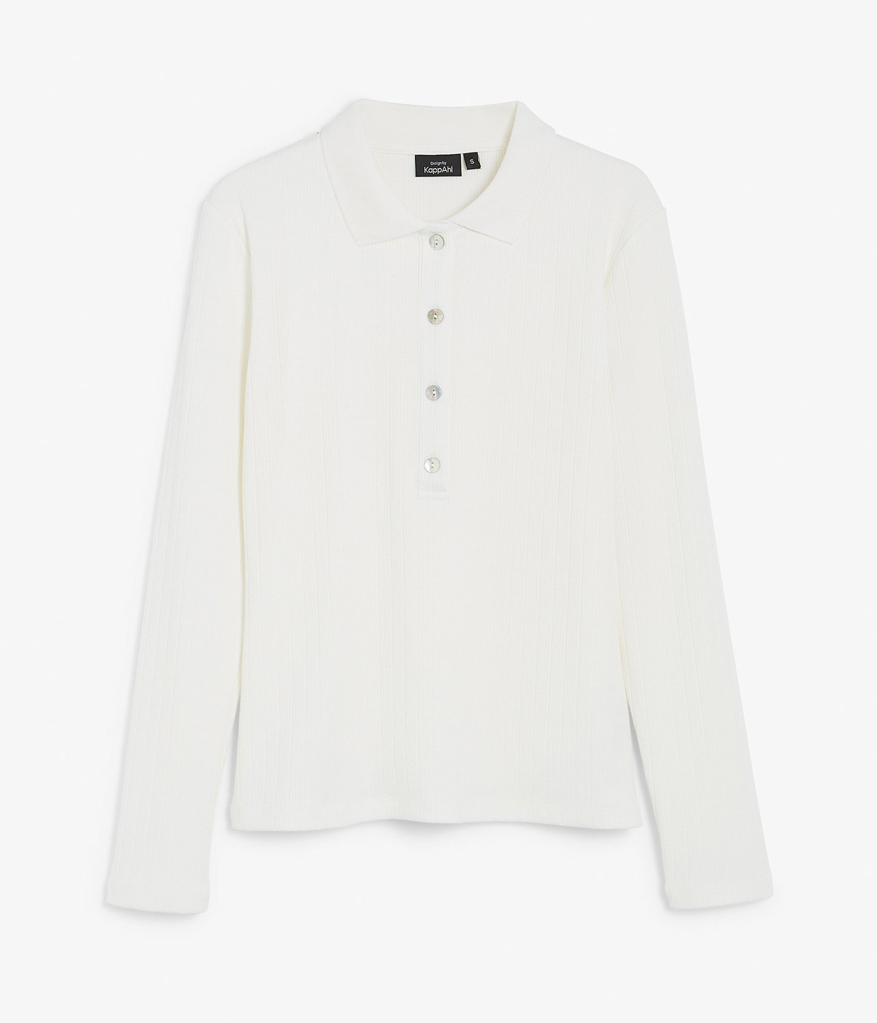 Ribbad topp - Offwhite - 7
