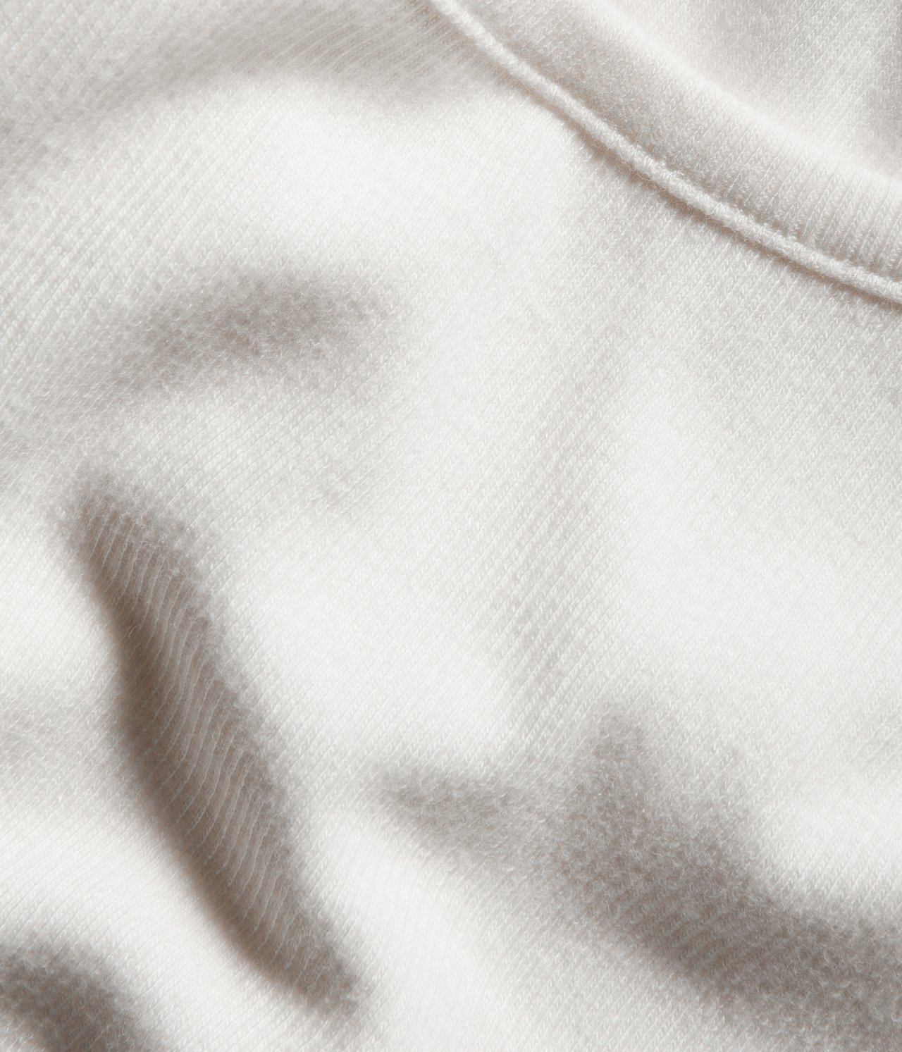 Kortärmad ribbad topp - Offwhite - 4