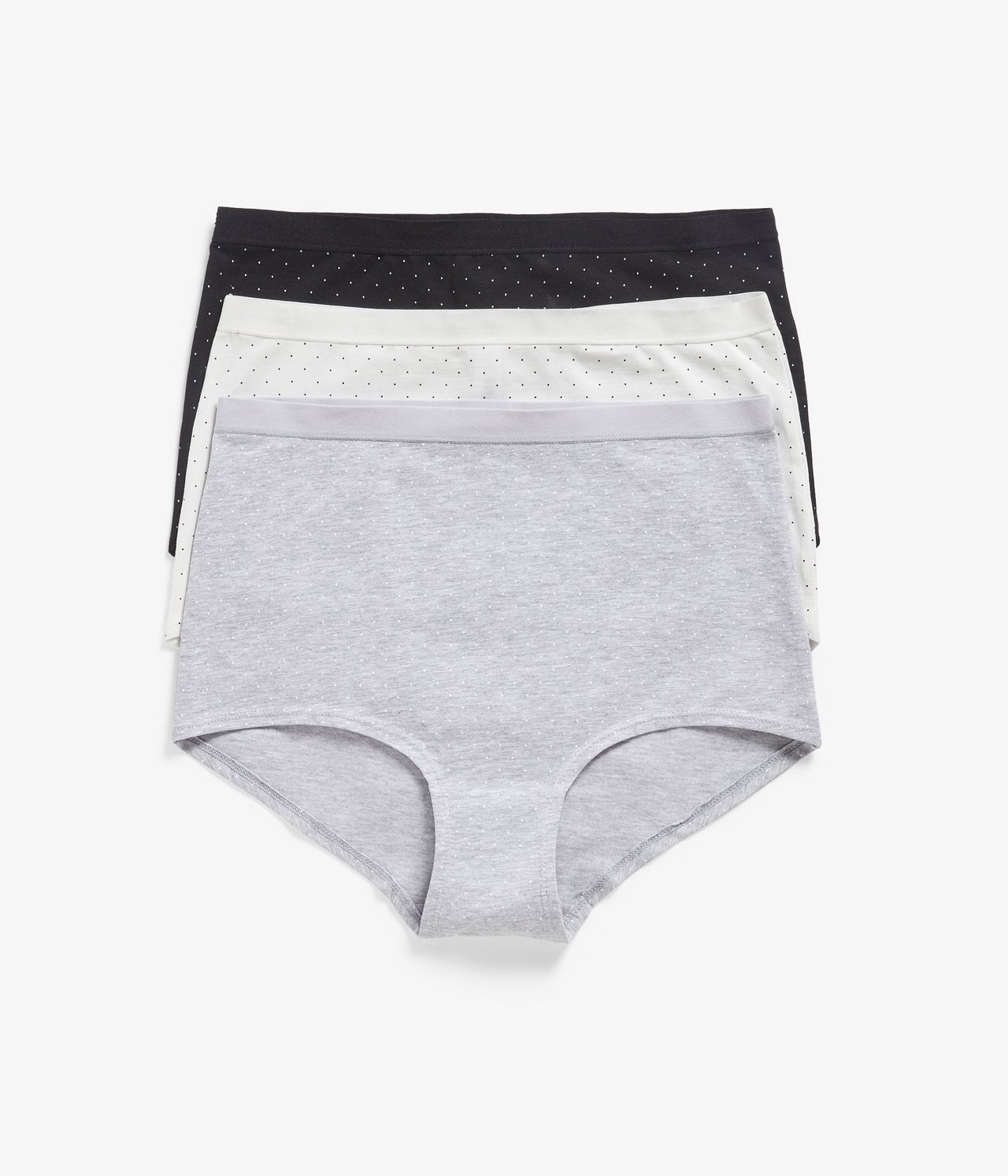 Hipstertruse 3-pk i bomull - Lysegrå - 4