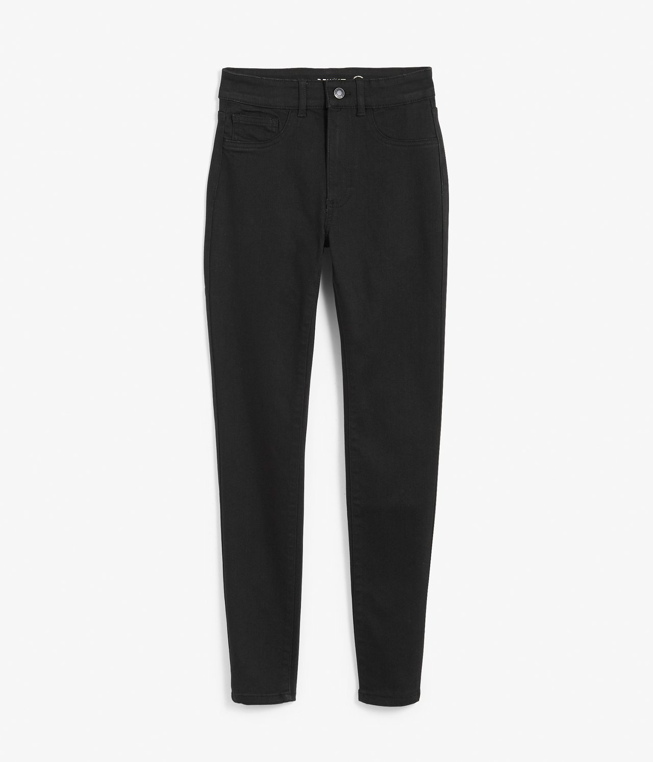 Cropped Slim Jeans Mid Waist - Czarne - 5