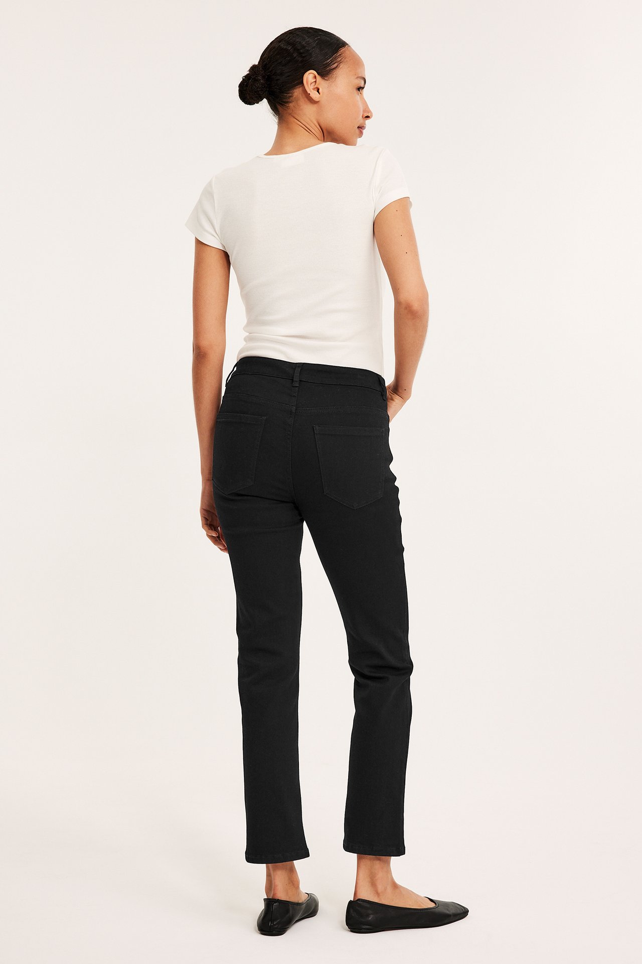 Dżinsy Straight Mid Waist - Czarne - 7