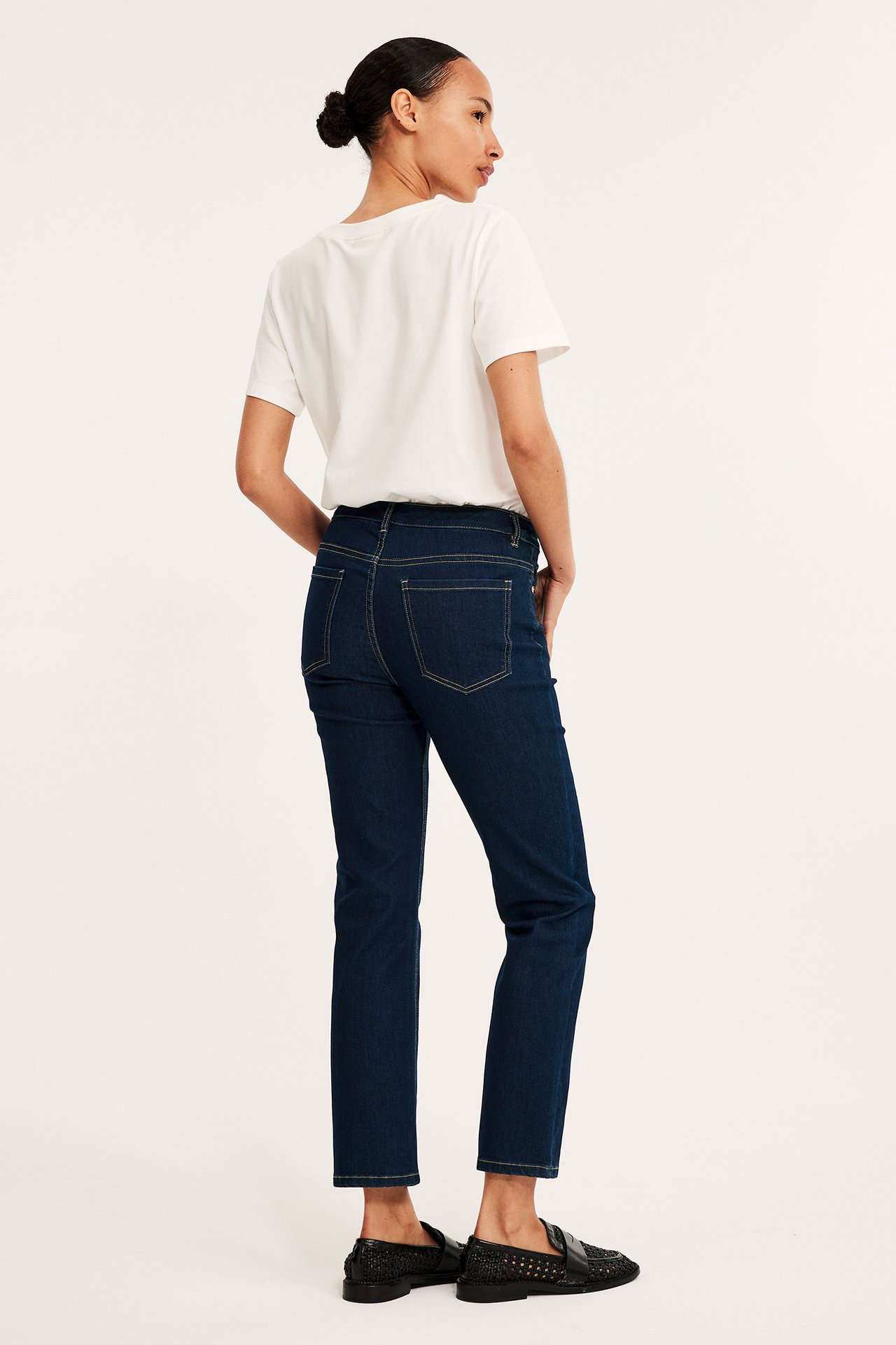 Dżinsy Straight Mid Waist - Ciemny dżins - 7