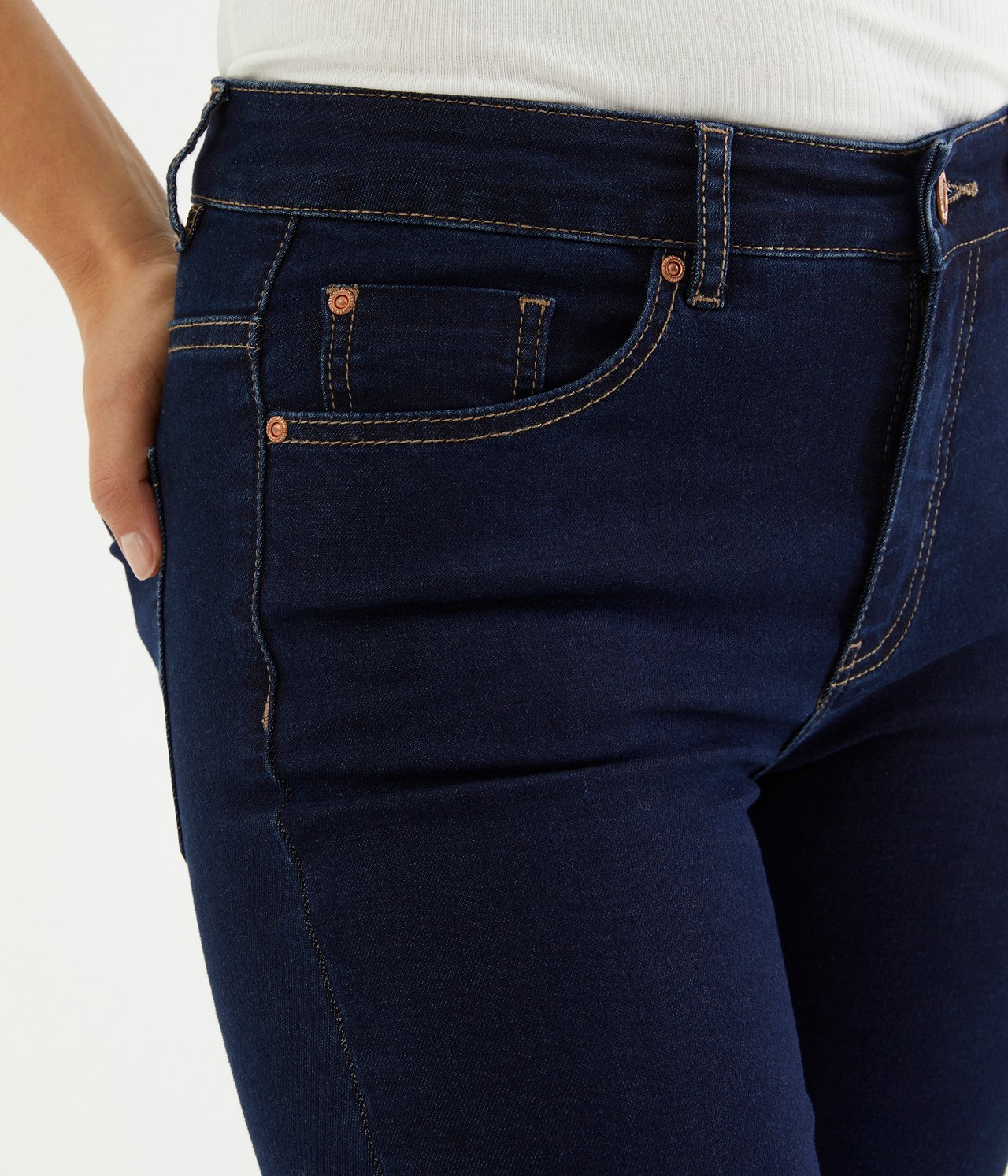 Alice straight jeans short - Tumma denimi - 2