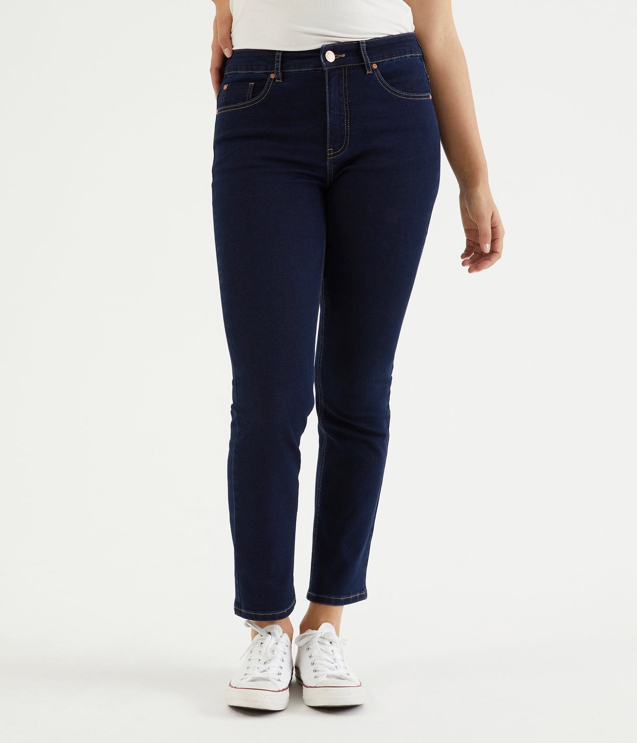 Alice straight jeans short - Tumma denimi - 3