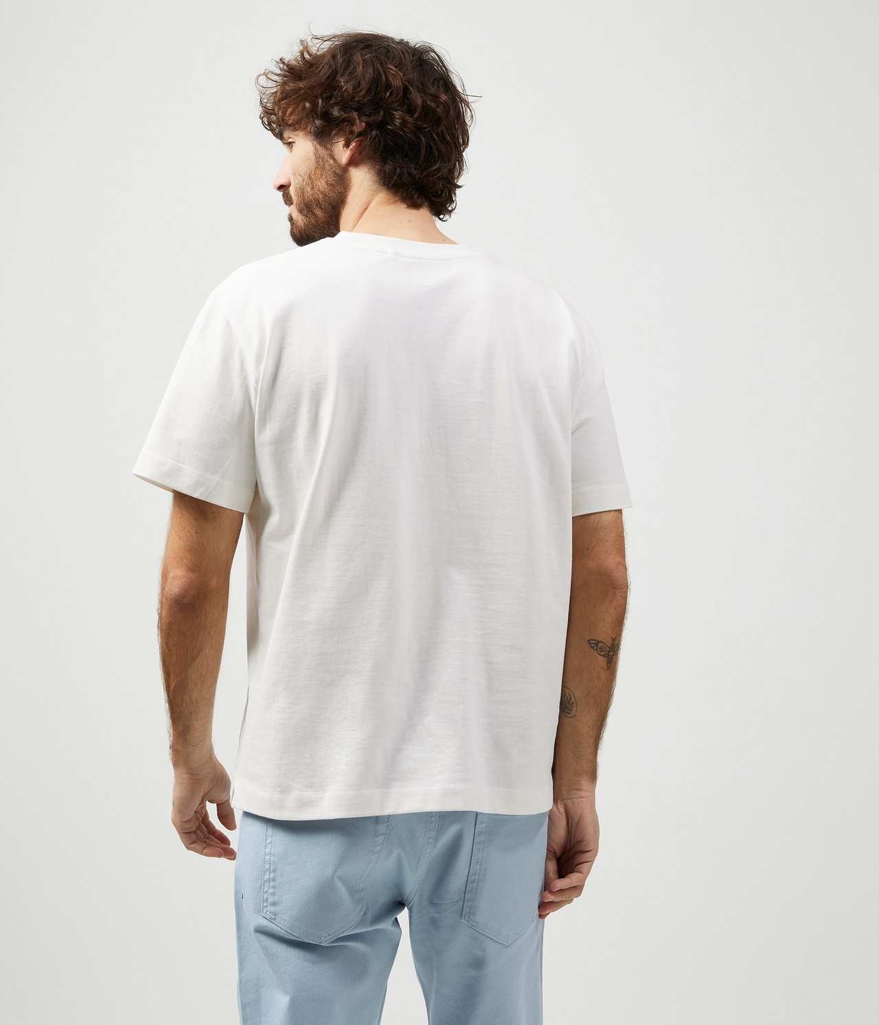 Loose fit -mallinen t-paita, jossa on pyöreä pääntie - Luonnonvalkoinen - 3