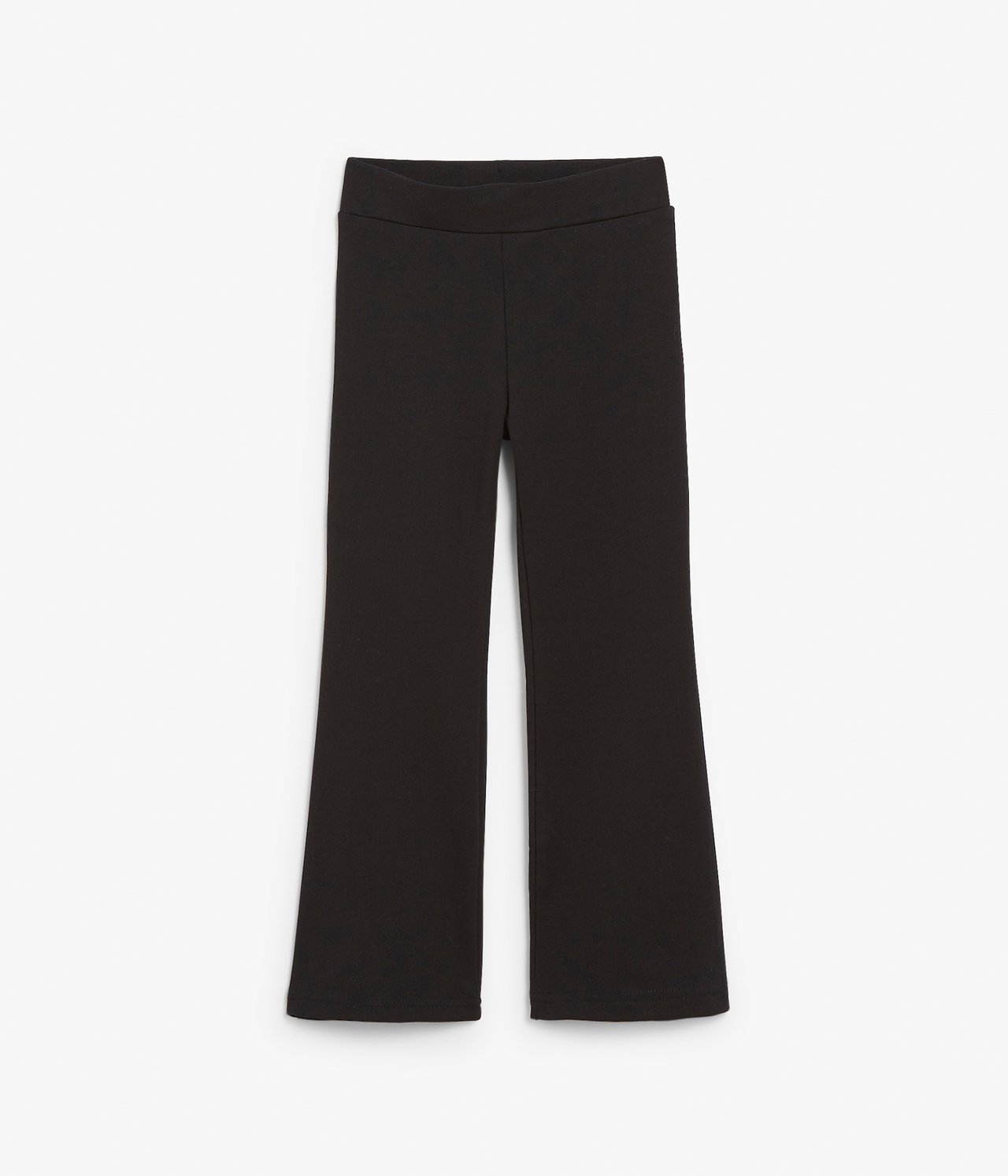 Rozszerzane spodnie z trykotu - Czarne - 5