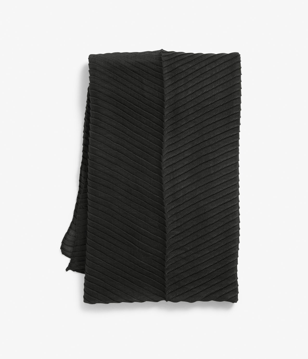 Plisserad scarf - Svart - 1