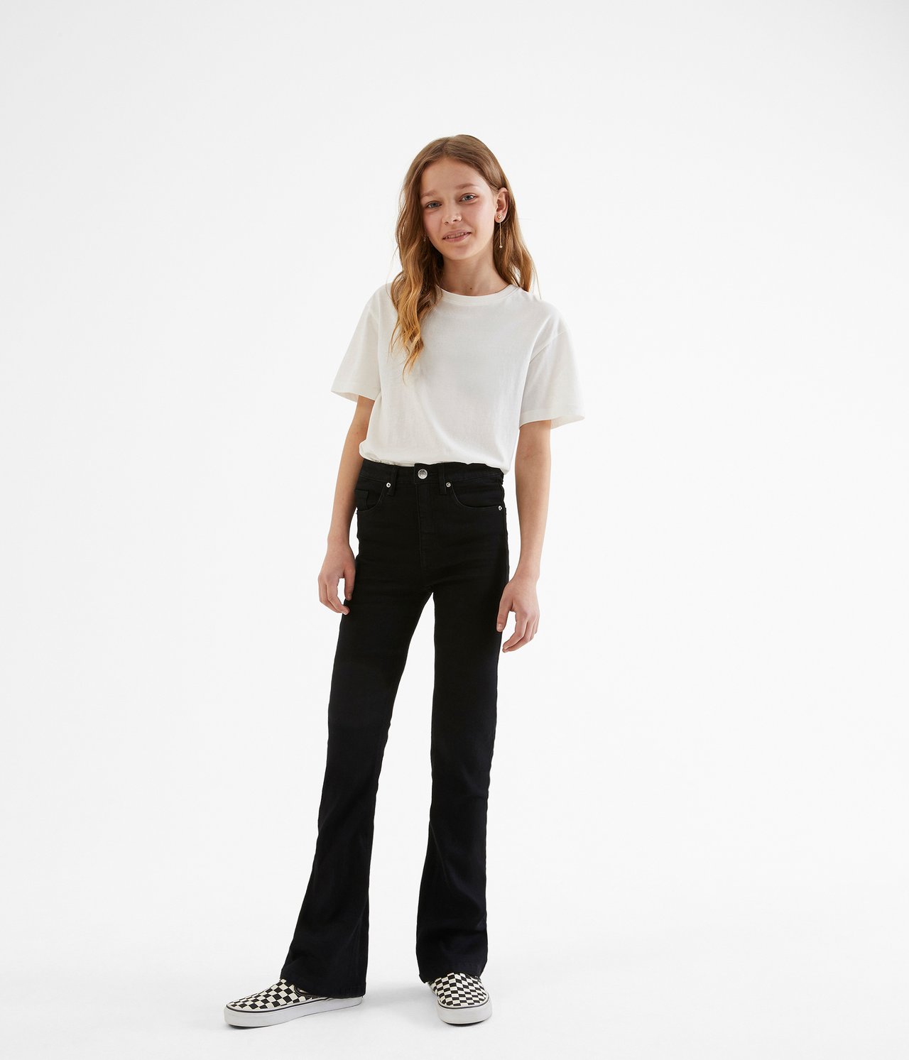 Jeans bootcut high waist stretch - Musta - 1