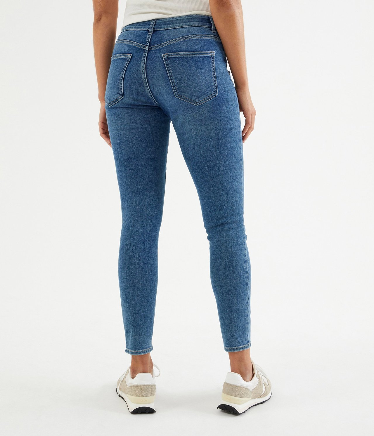 Cropped Slim Jeans Mid Waist Denimi - null - 2
