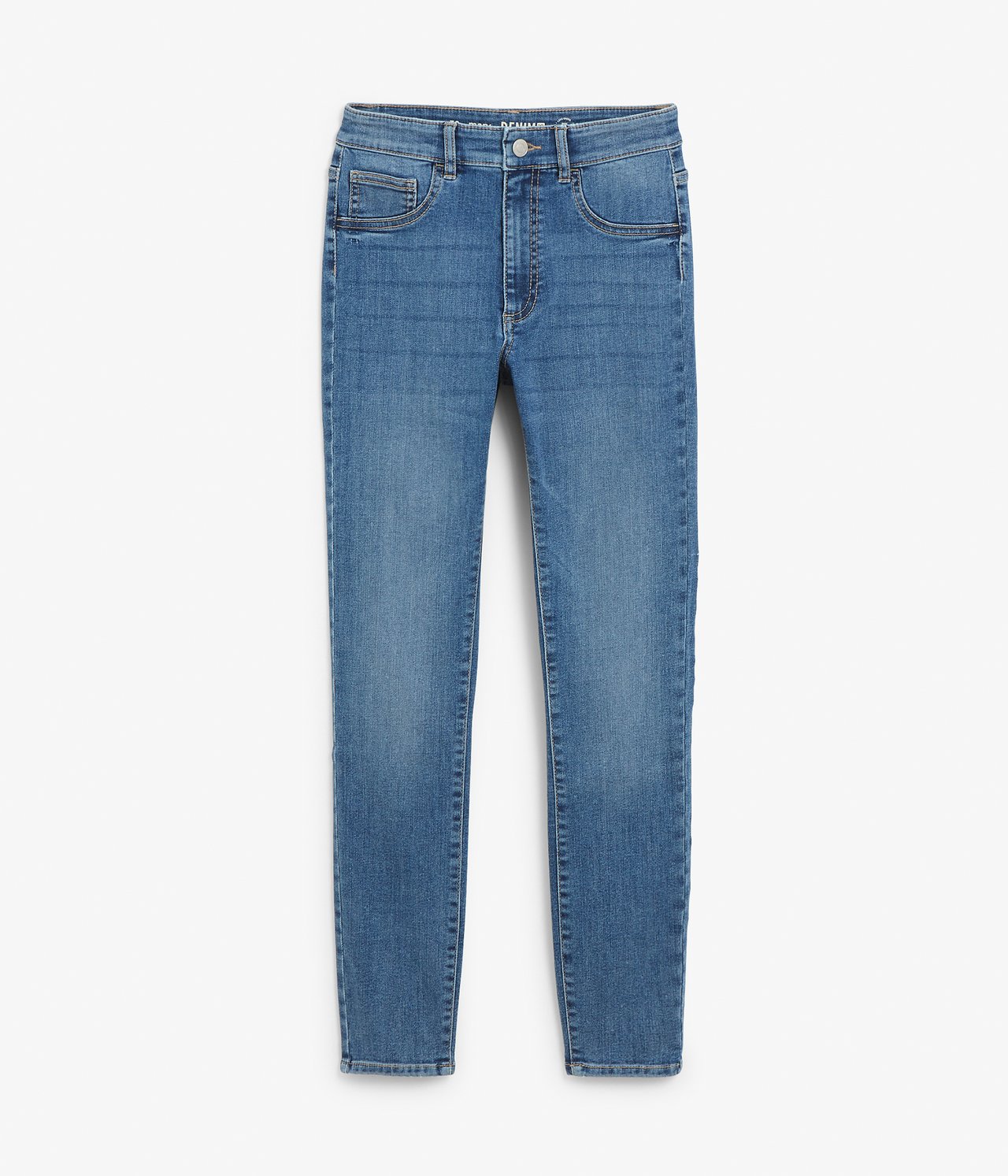 Cropped Slim Jeans Mid Waist Dżins - null - 3