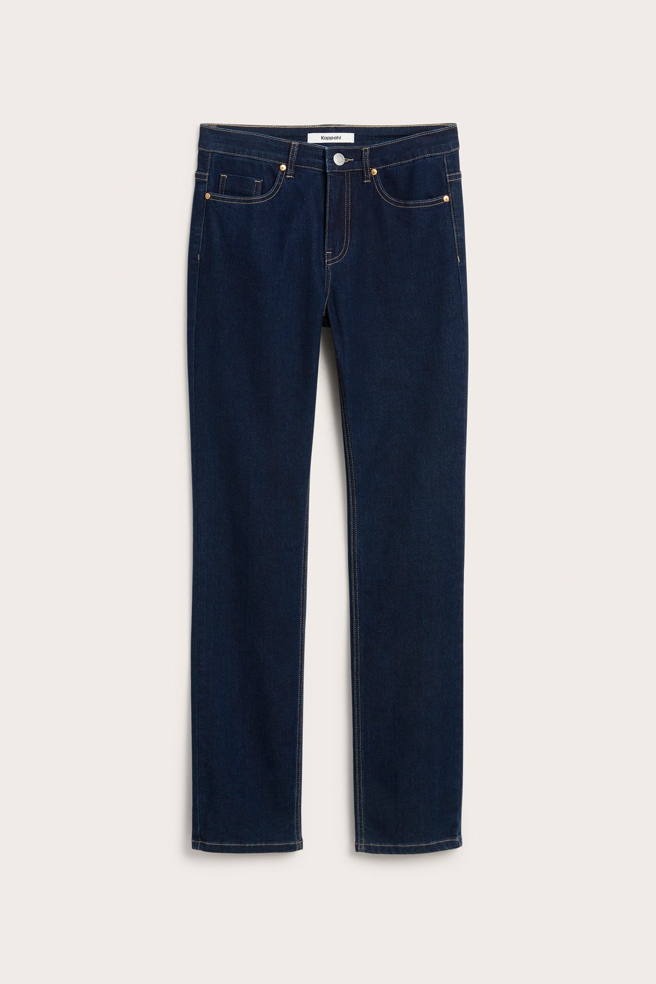 Straight Jeans Mid Waist Long Leg - Mörk denim - 3