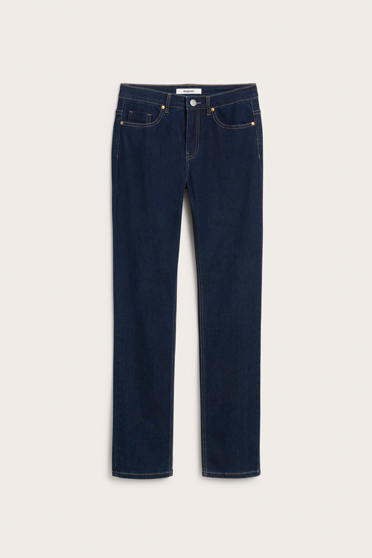 Straight Jeans Mid Waist Long Leg - Mörk denim - 4