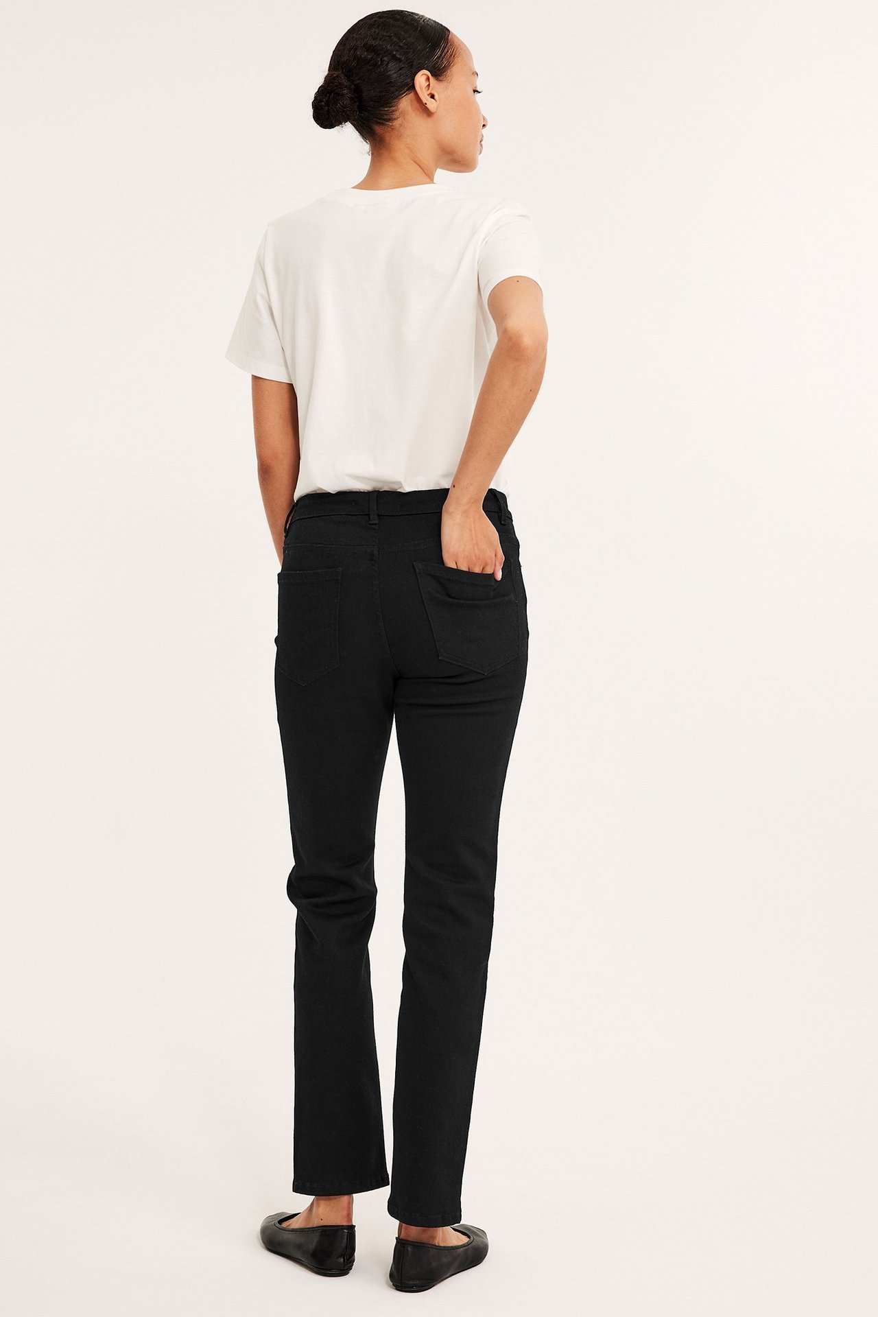 Straight Jeans Mid Waist - Svart - 7