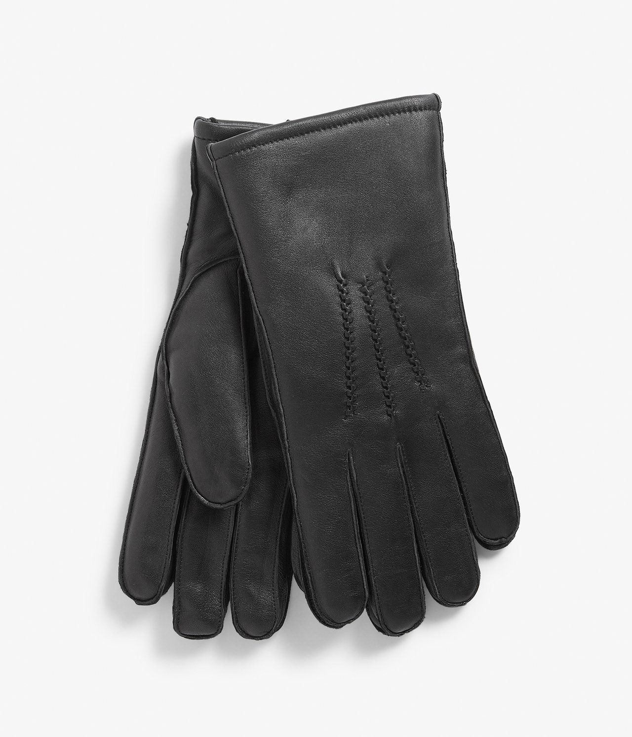 Skórzane rękawiczki - Czarne - 1