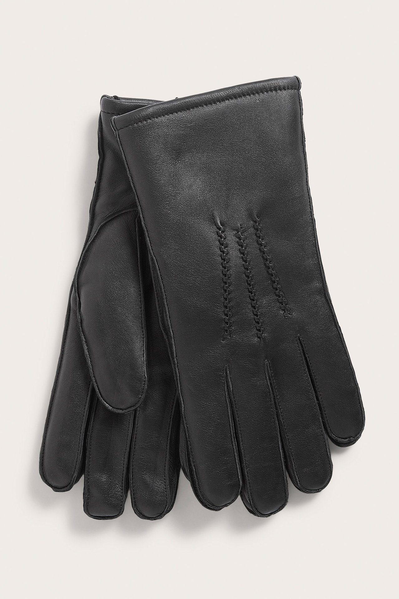 Herrhandskar i svart getskinn med enfärgad design, sömmad för bättre passform.