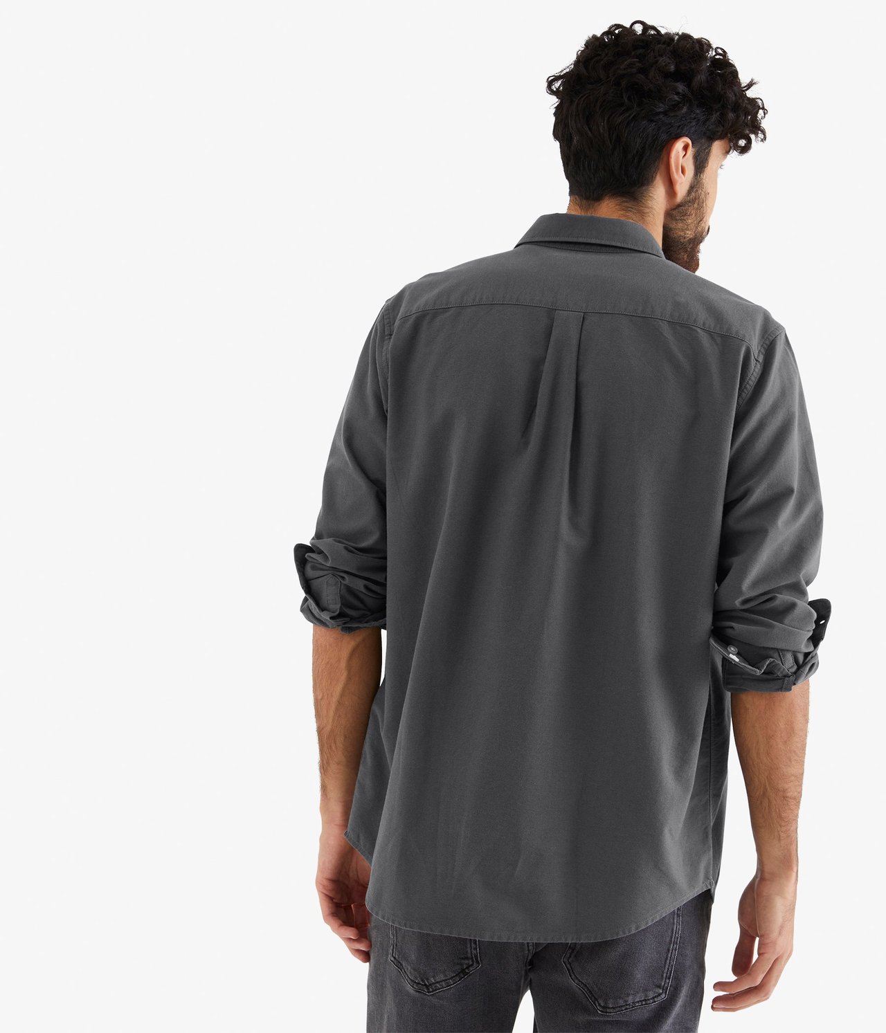 Oxfordskjorte regular fit Mørkegrå - null - 3