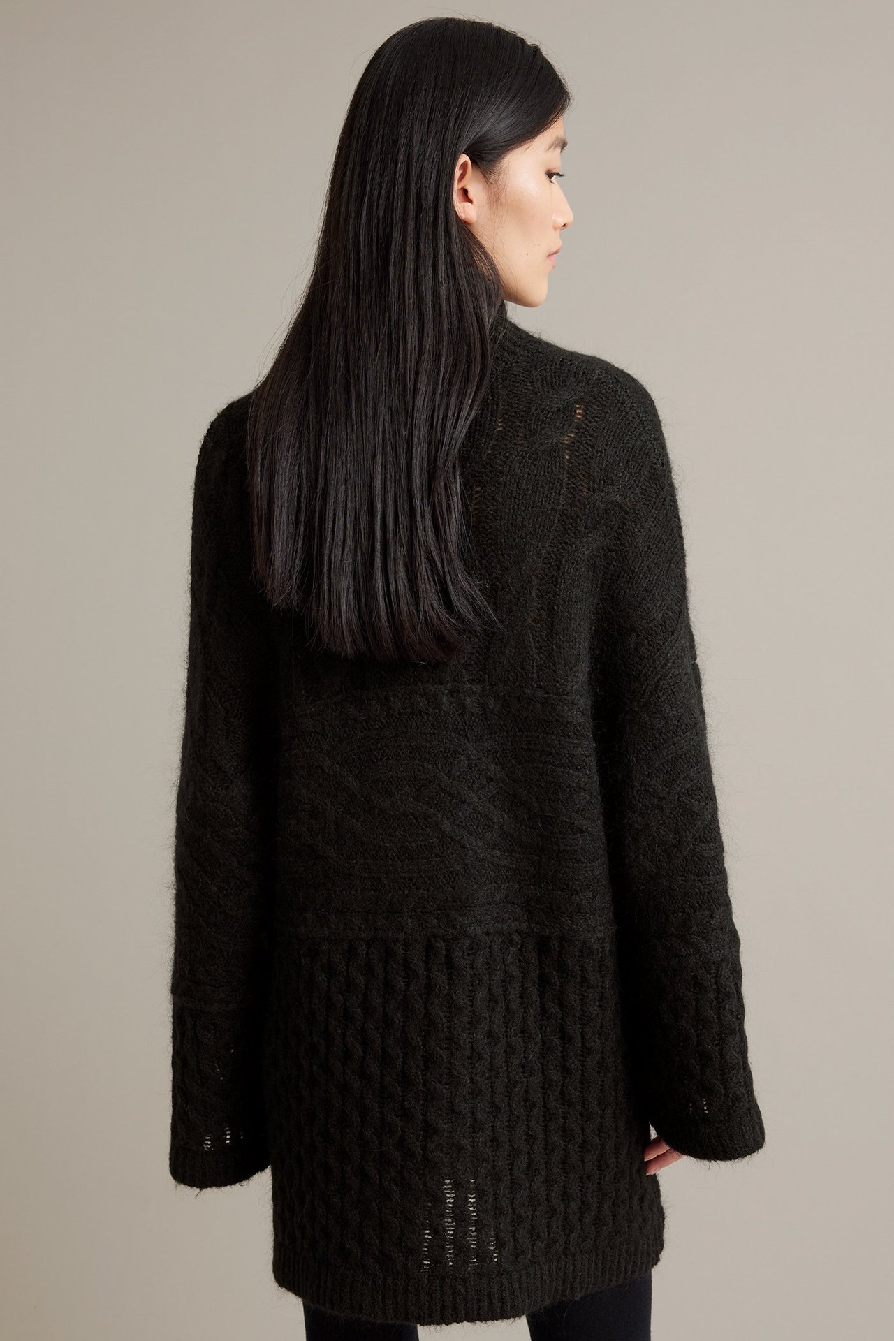 Sweter z mieszanki wełny, z golfem - Czarne - 180cm / Rozmiar: S - 8