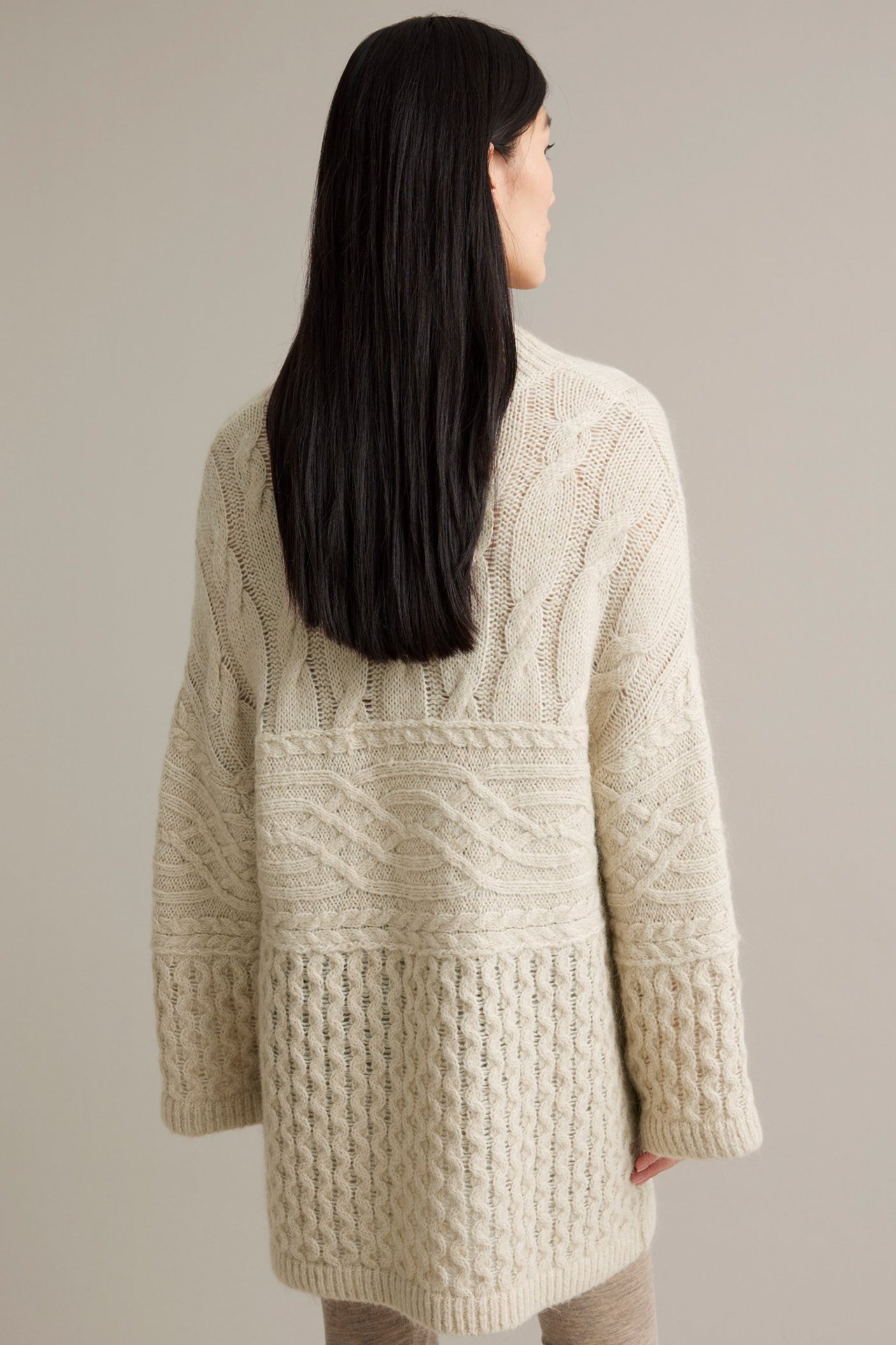 Sweter z mieszanki wełny, z golfem - Jasnobeżowy - 180cm / Rozmiar: S - 6