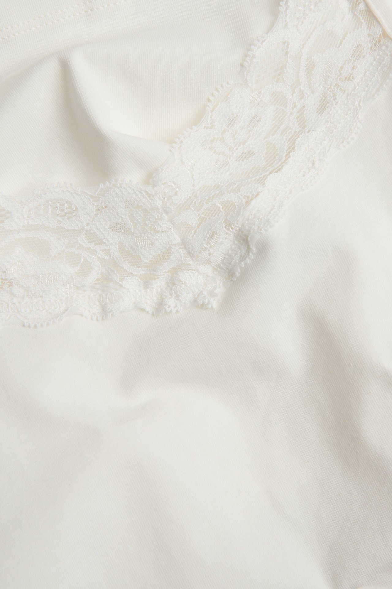 Singlet med blonder - Offwhite - 4