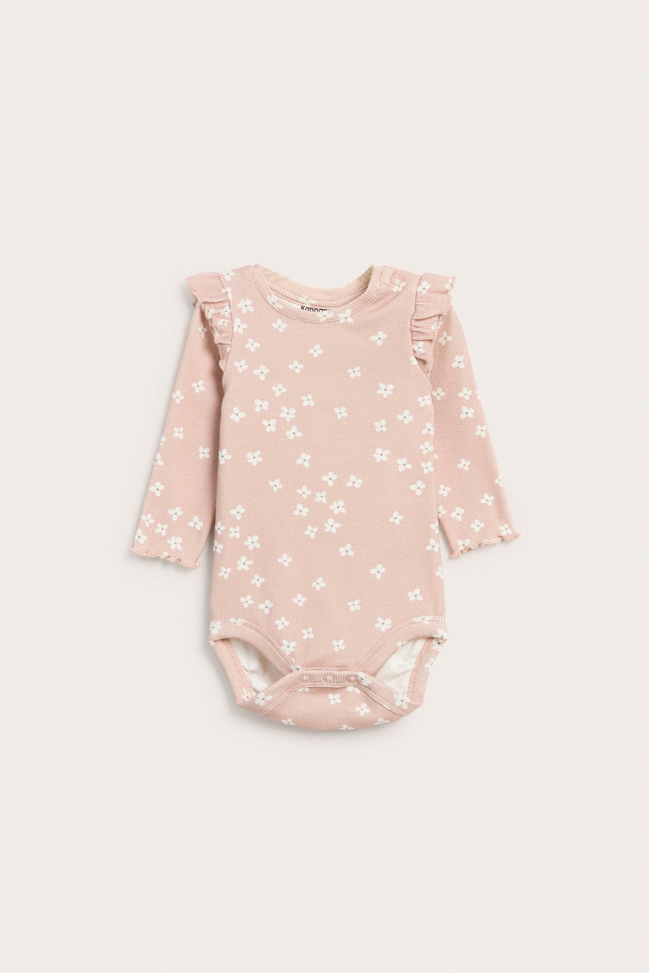 Ribbestrikket body med volang