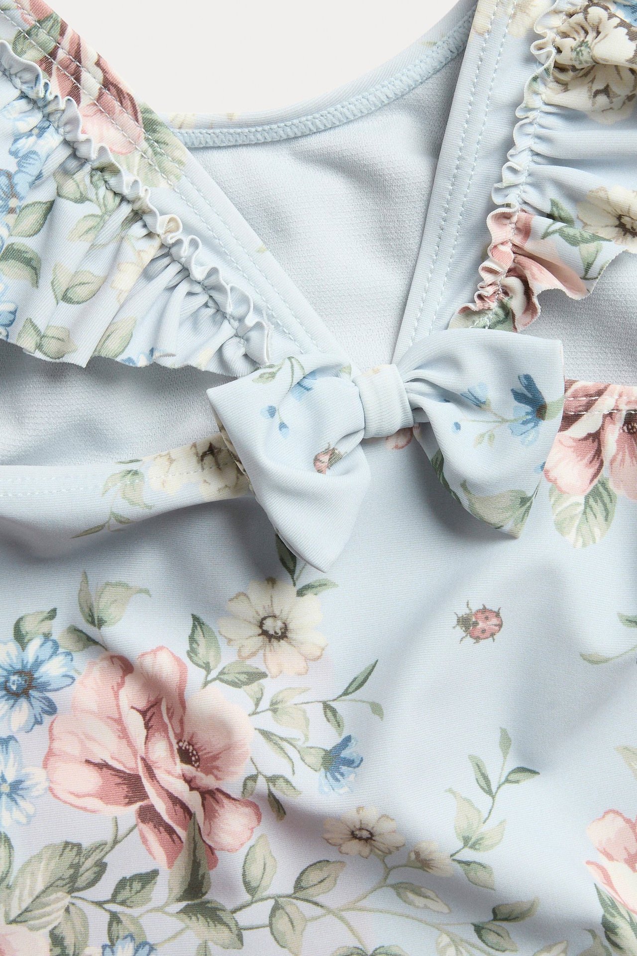 Strój kąpielowy w kwiaty, z kokardą