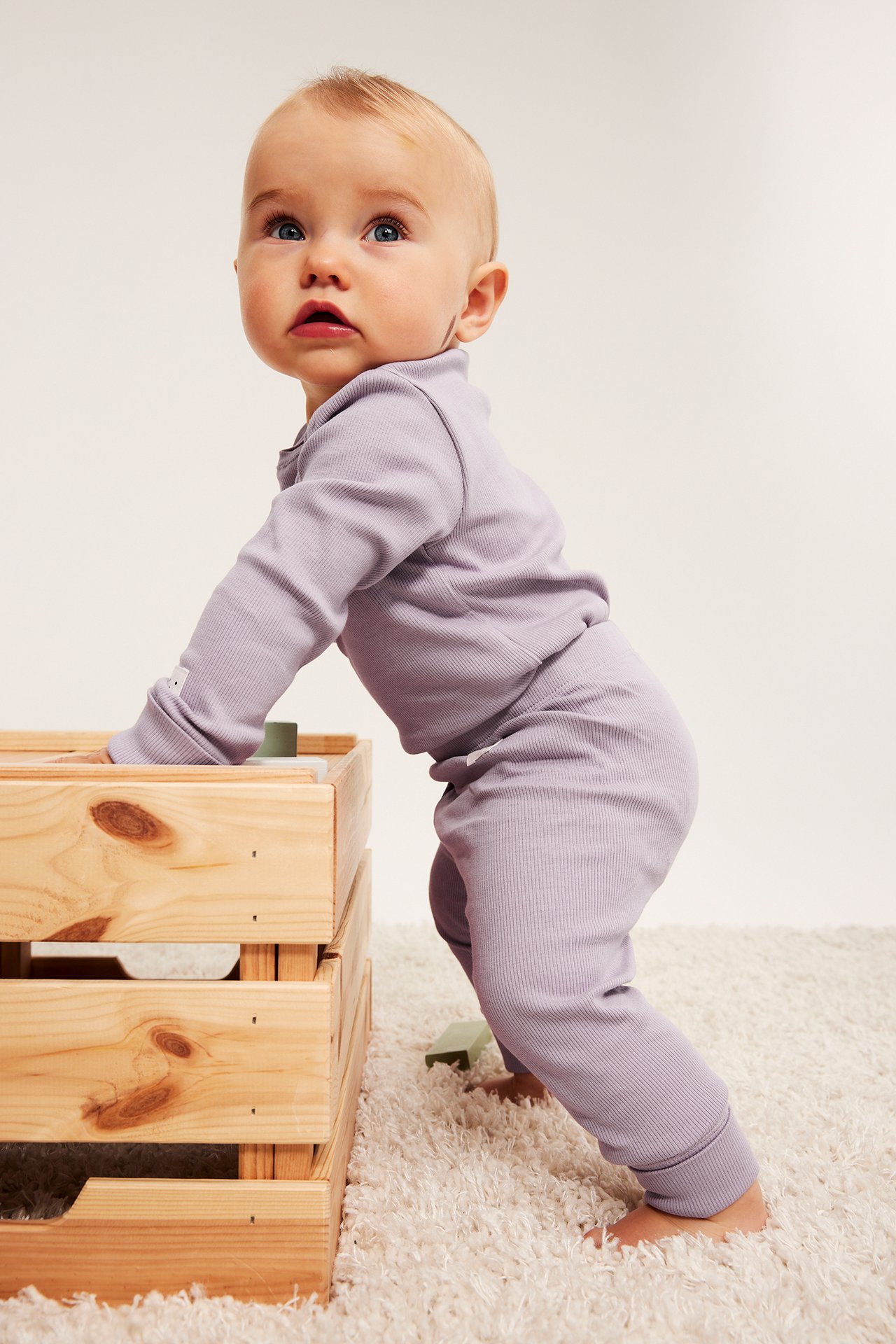 Ribbede leggings - Lilla - 2