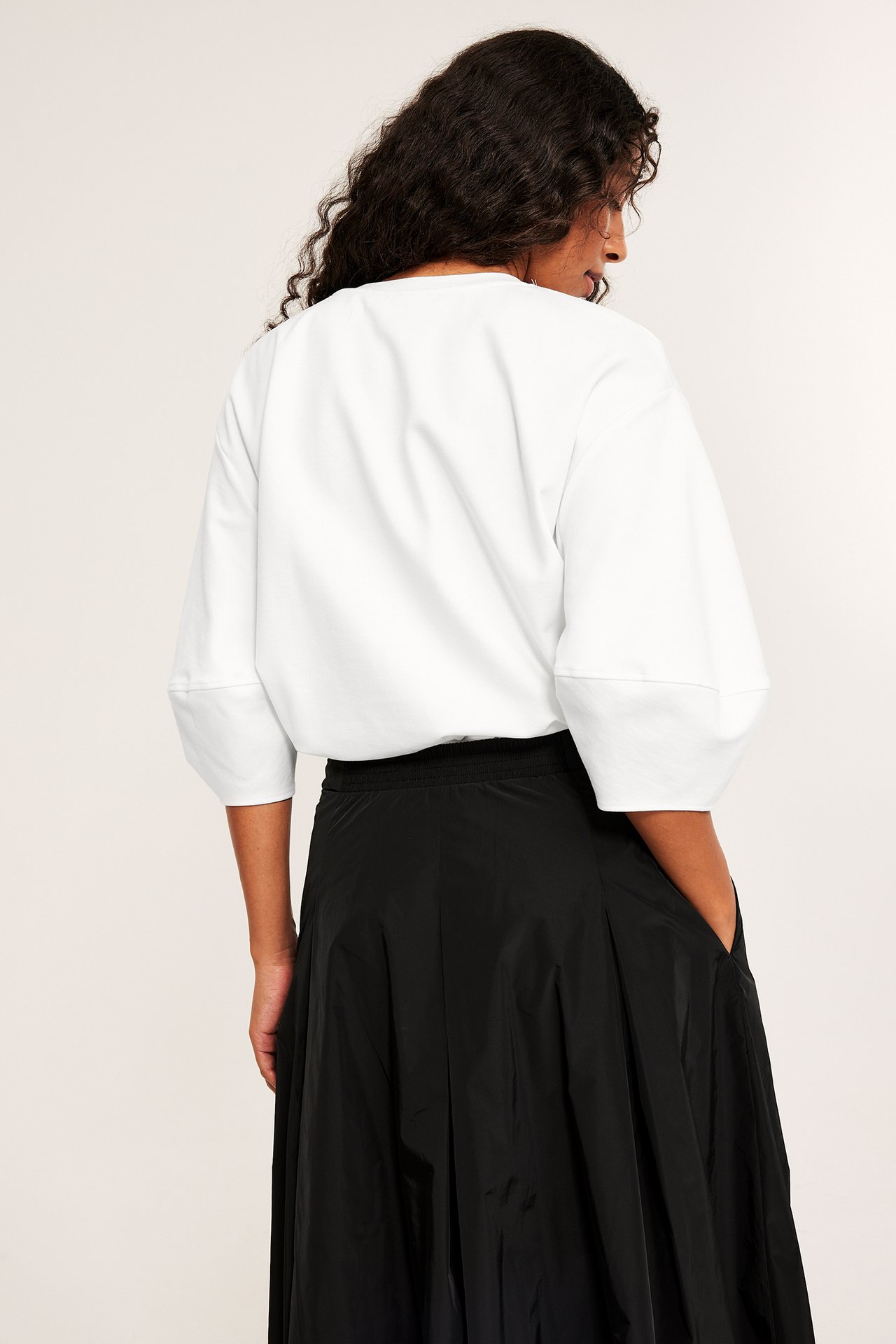 Top z bufiastymi rękawami - Offwhite - 176cm / Rozmiar: S - 5