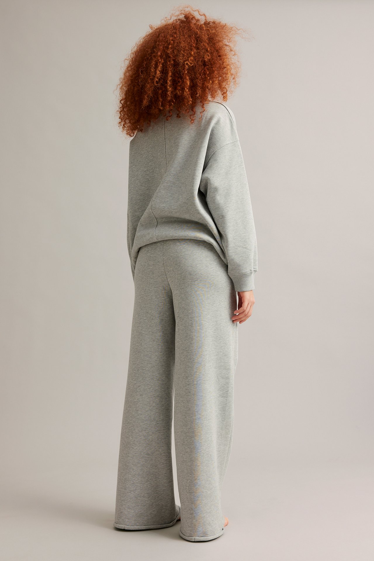 Suorat collegehousut - Vaaleanharmaa - 5