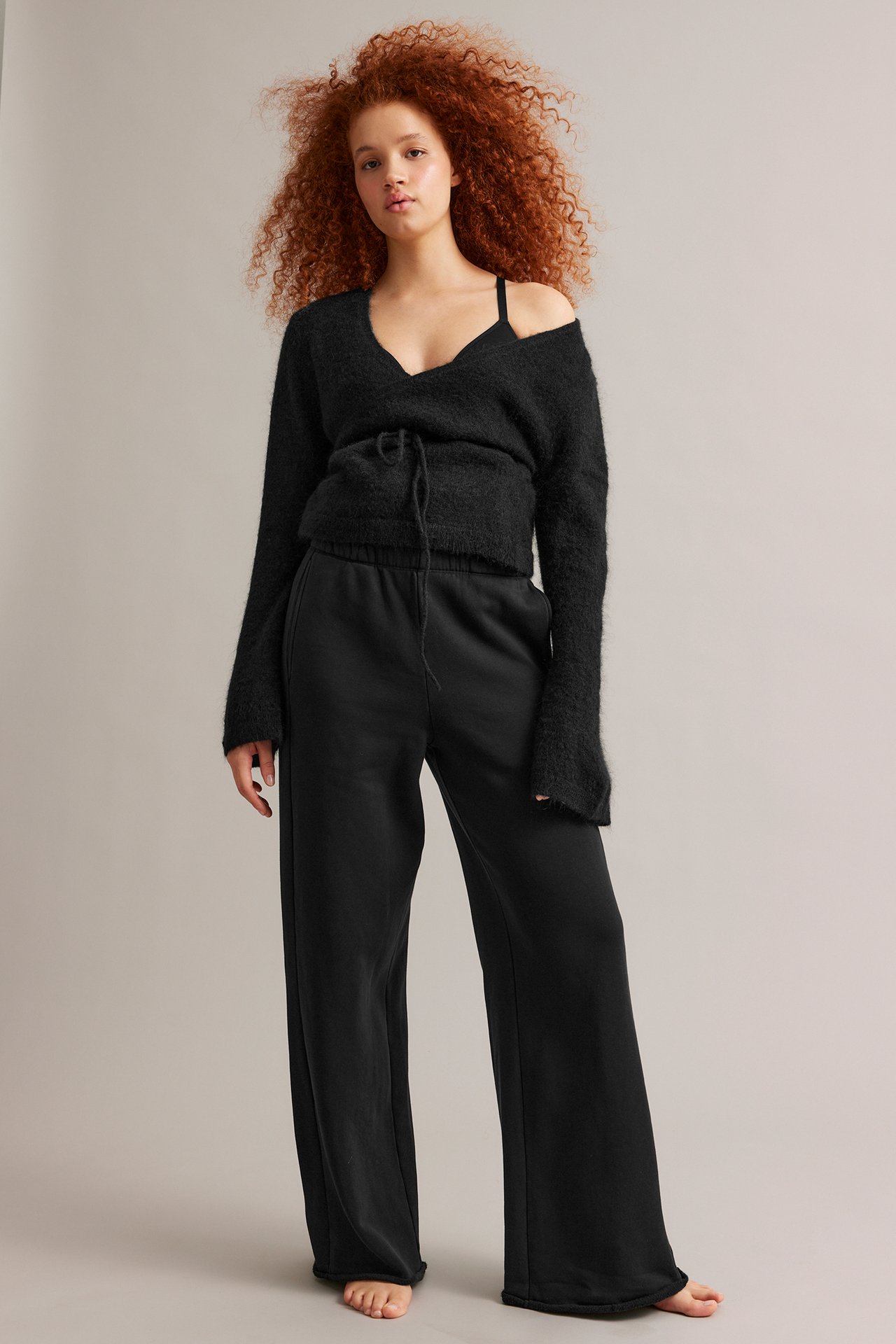 Suorat collegehousut - Musta - 3