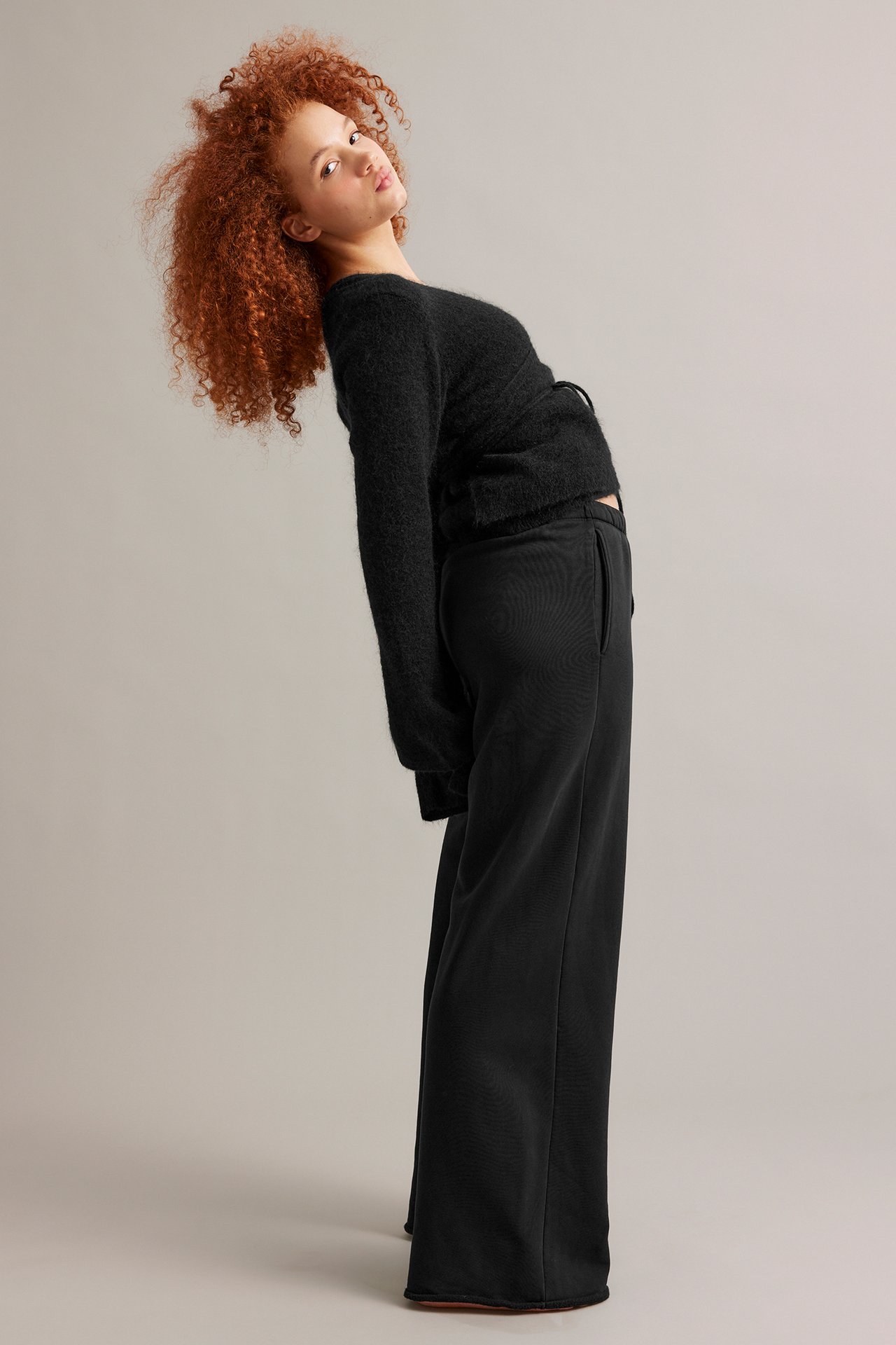 Suorat collegehousut - Musta - 4