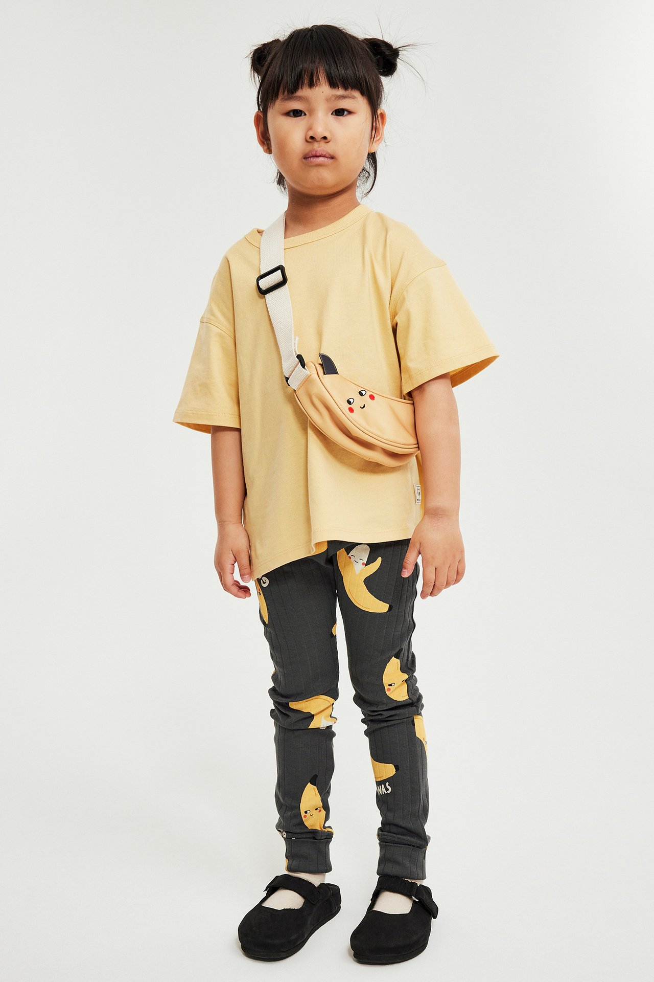 Prążkowane legginsy - Czarne - 5