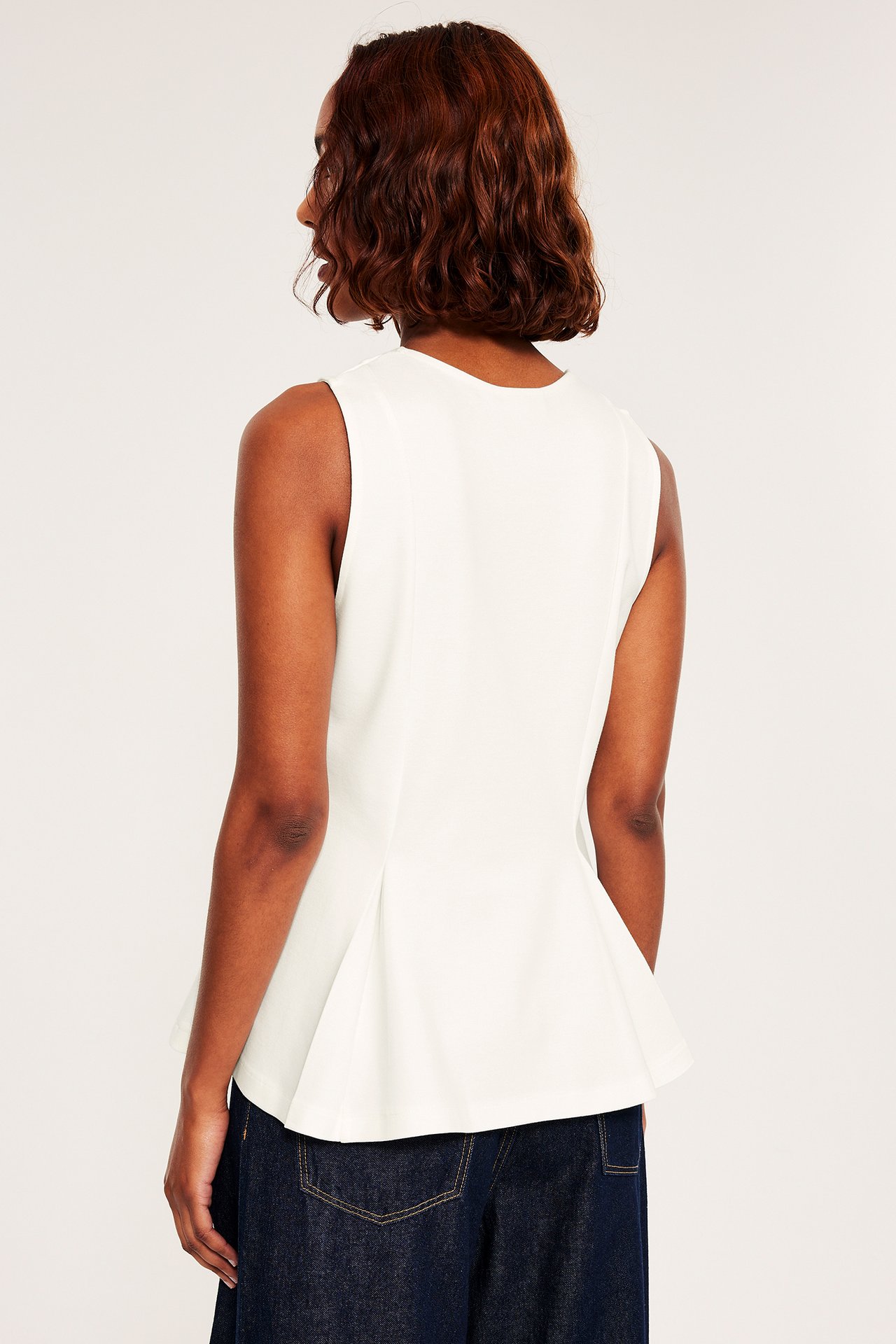 Peplumtopp - Offwhite - 6