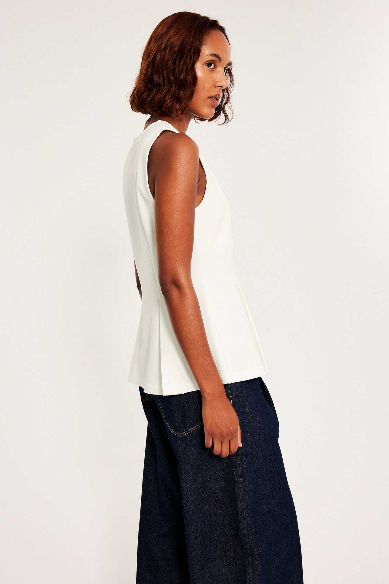 Peplumtopp - Offwhite - 4