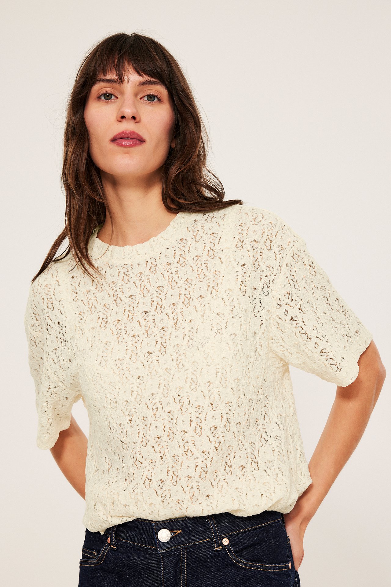 Bluza koronkowa - Offwhite - 5
