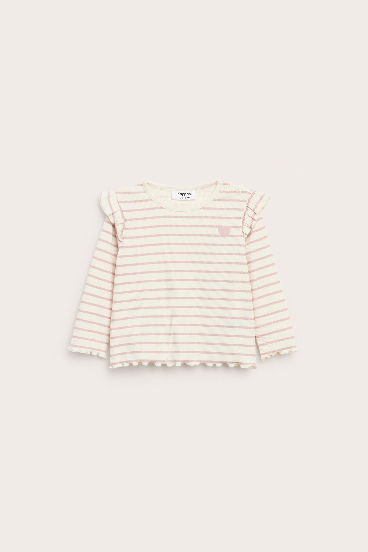 Top z długimi rękawami, z falbanami