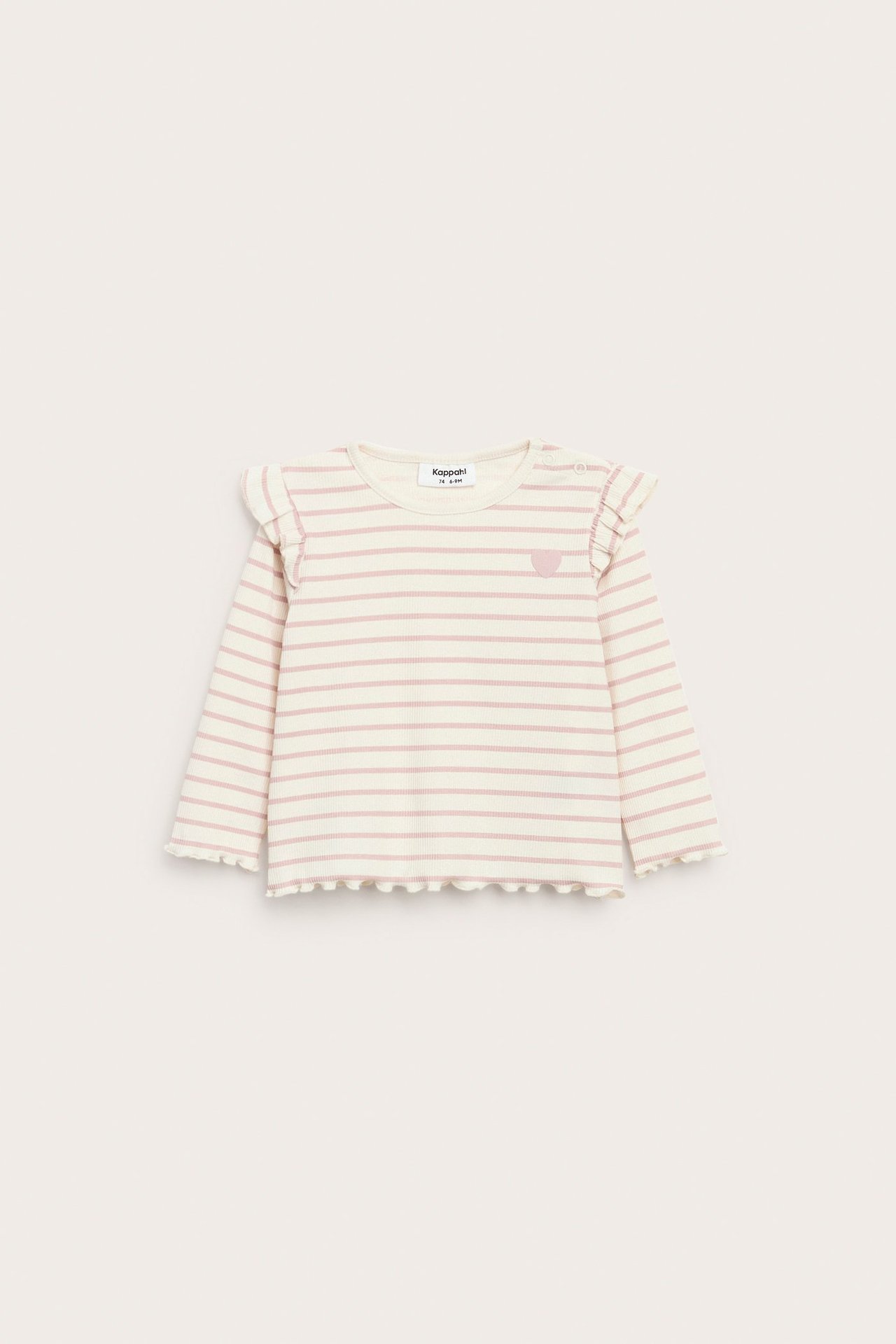 Top z długimi rękawami, z falbanami