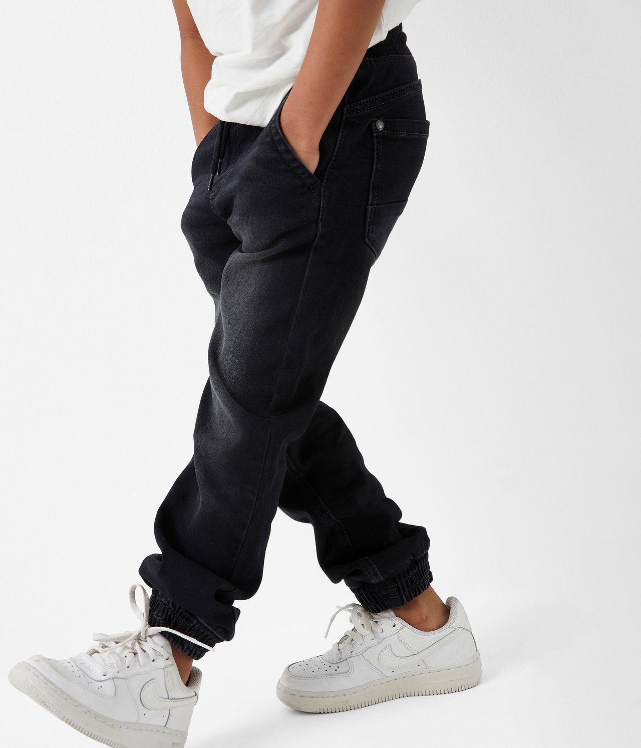 Joggerjeans loose fit - Musta denim - 8