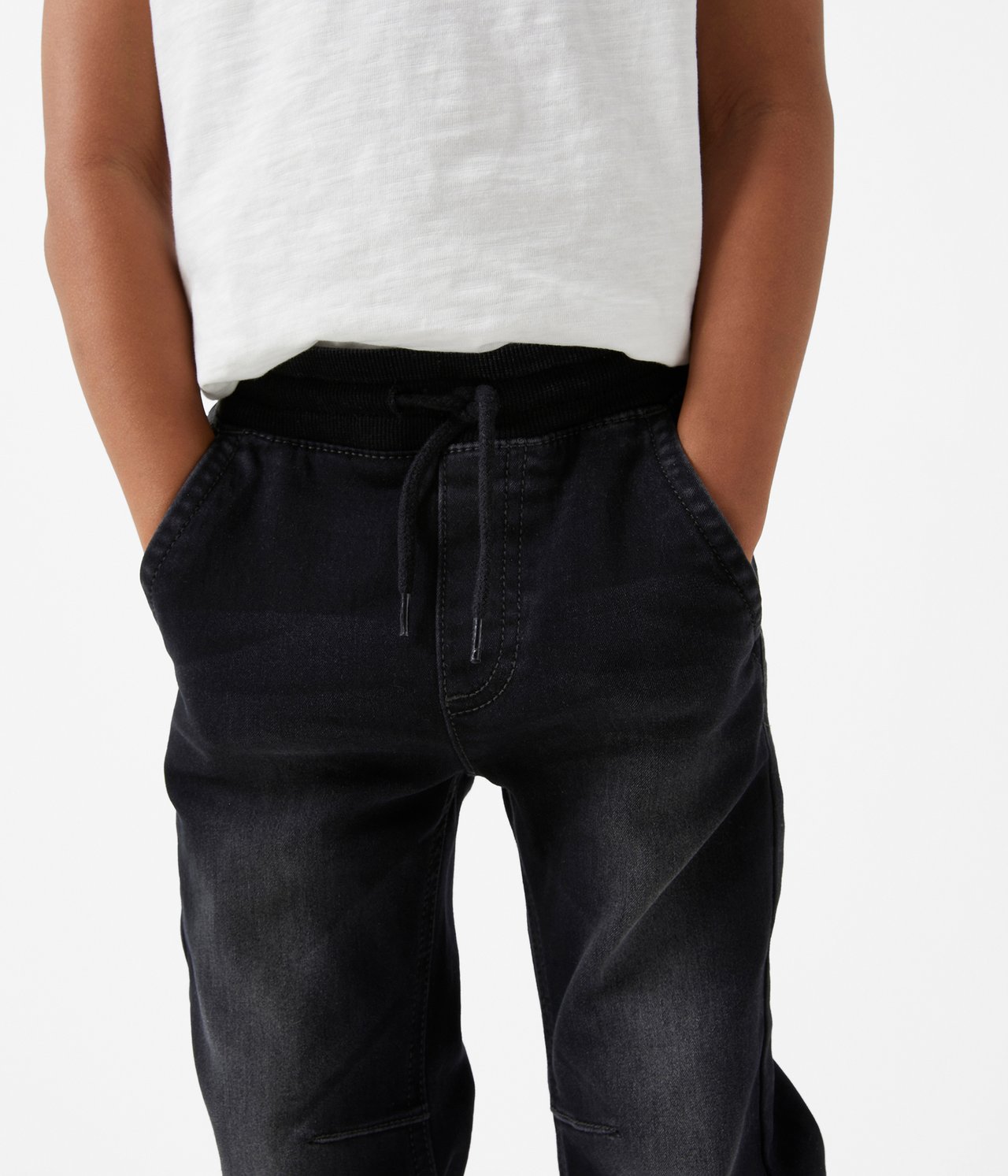 Joggerjeans loose fit - Musta denim - 9
